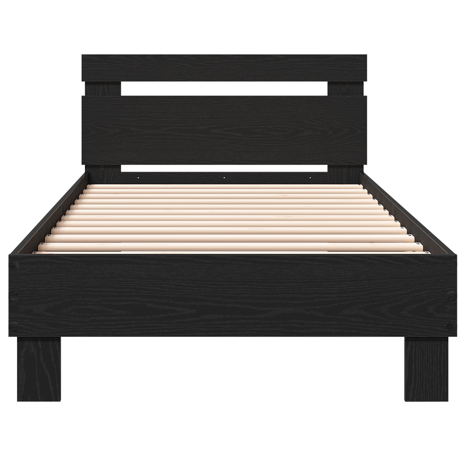 Black Oak Bed Frame Black Oak Engineered wood 90 x 200 cm - Image 6