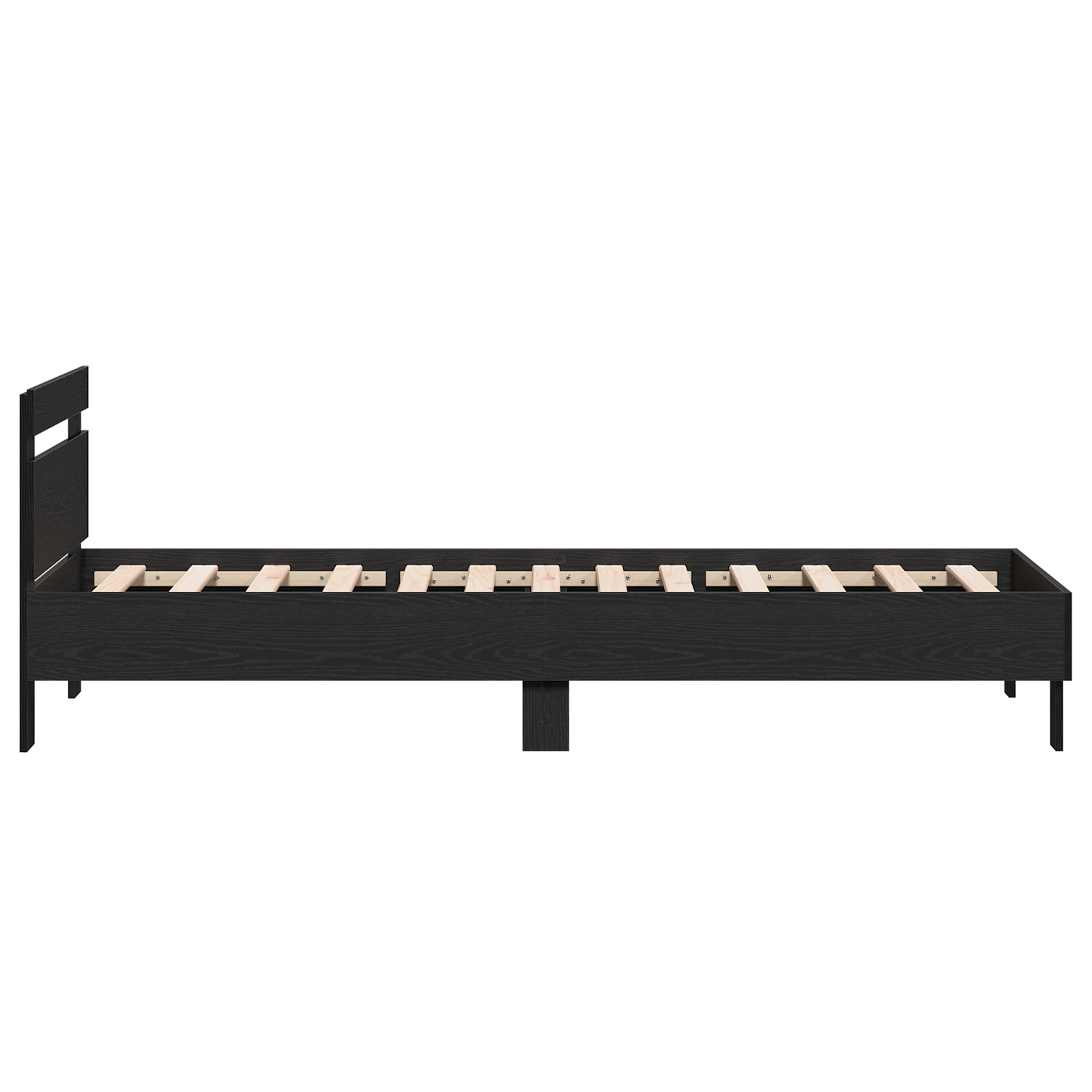 Black Oak Bed Frame Black Oak Engineered wood 90 x 200 cm - Image 7