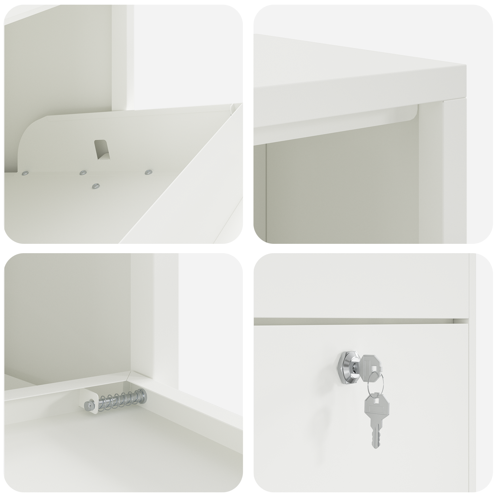 Parcel Drop Box White 44x22x82 cm Steel - Image 8