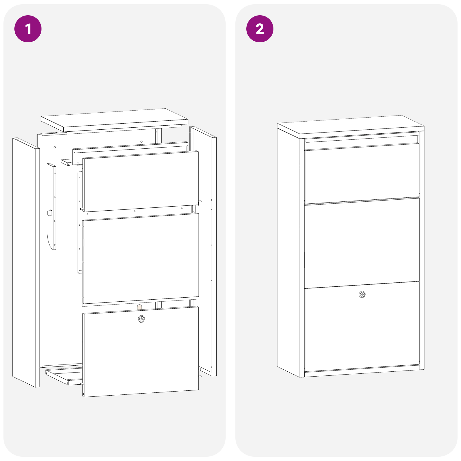 Parcel Drop Box White 44x22x82 cm Steel - Image 10