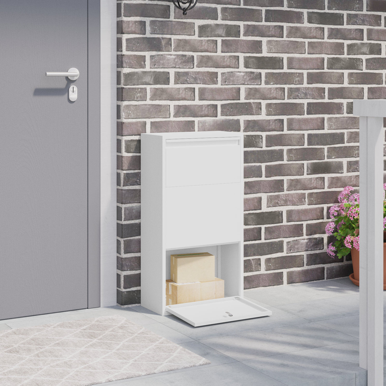 Pakket Inwerp Box Wit 44x22x82 cm Staal