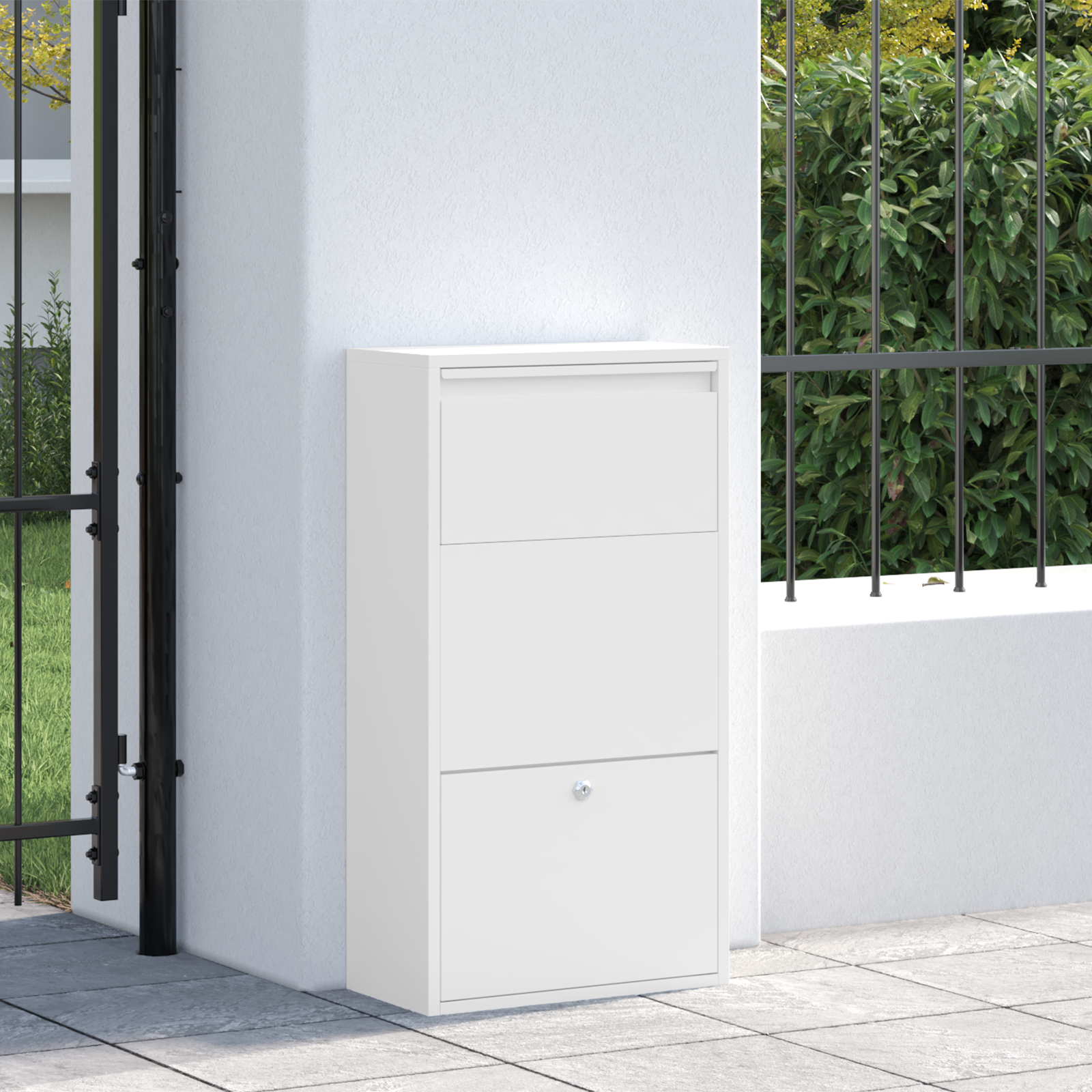 Parcel Drop Box White 44x22x82 cm Steel - Image 3