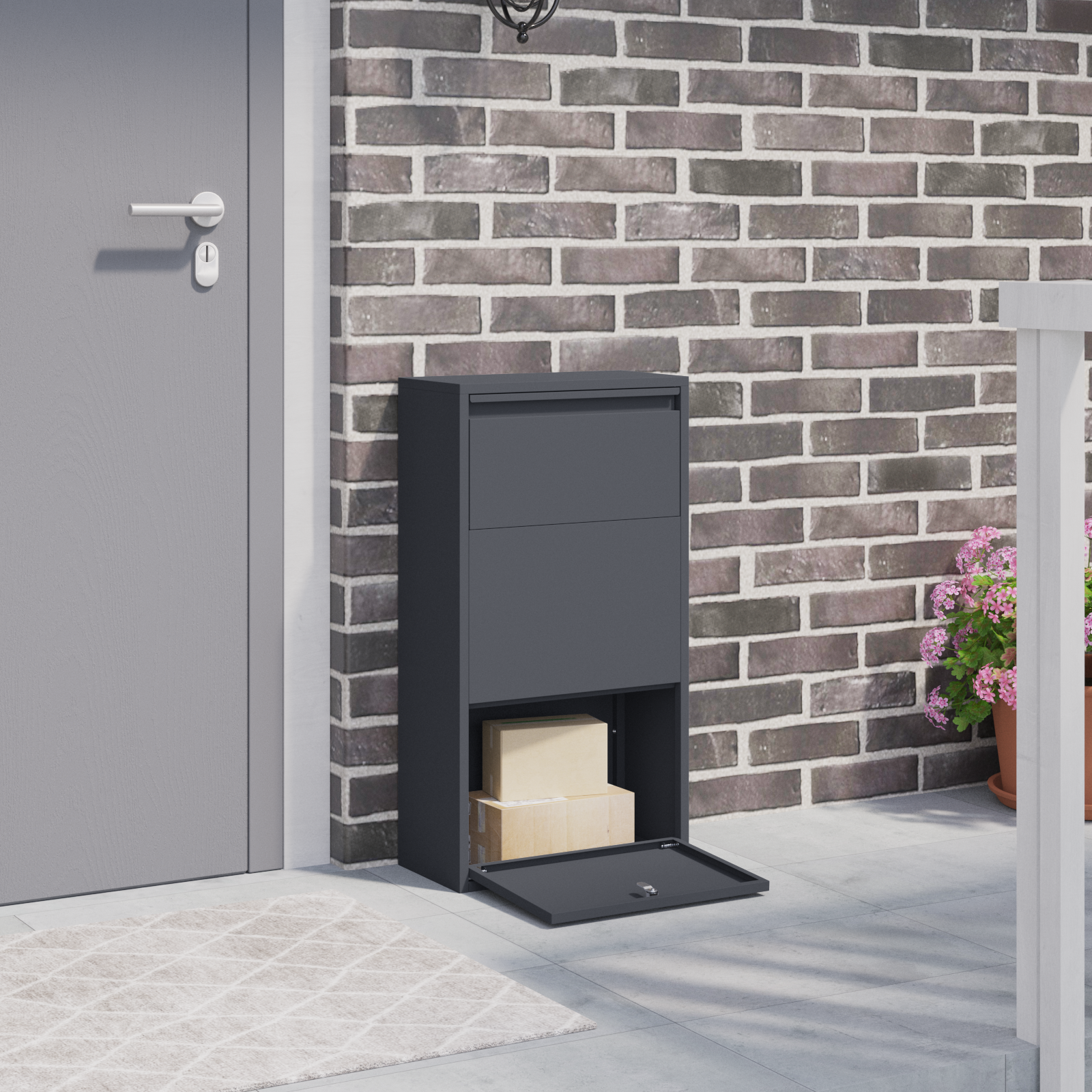 Pakket Inworpkist Anthraciet 44x22x82 cm Staal