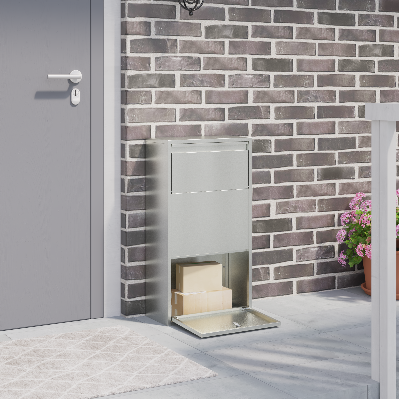 vidaXL Cutie pentru Colete 44x22x82 cm Oțel Galvanizat