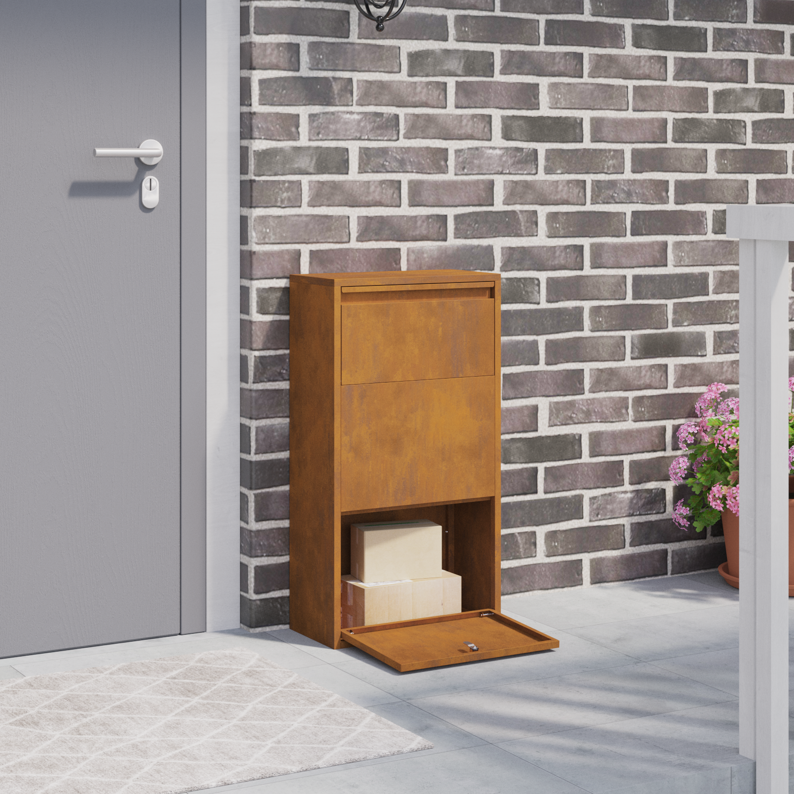 Pakketinworpkast 44x22x82 cm Verweerd staal