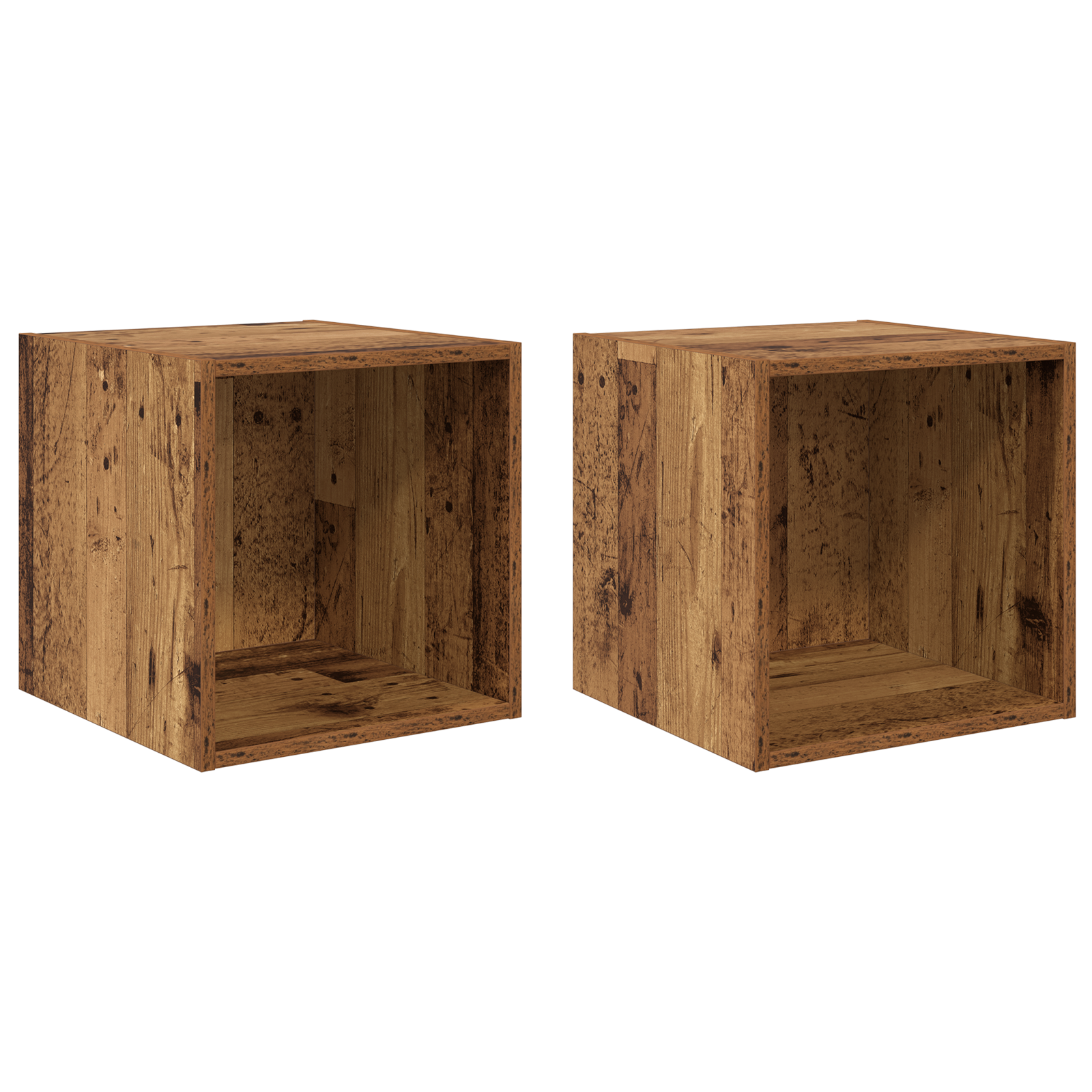 Wall Cabinets 2 pcs Old Wood 37x37x37 cm Engineered Wood - Image 2