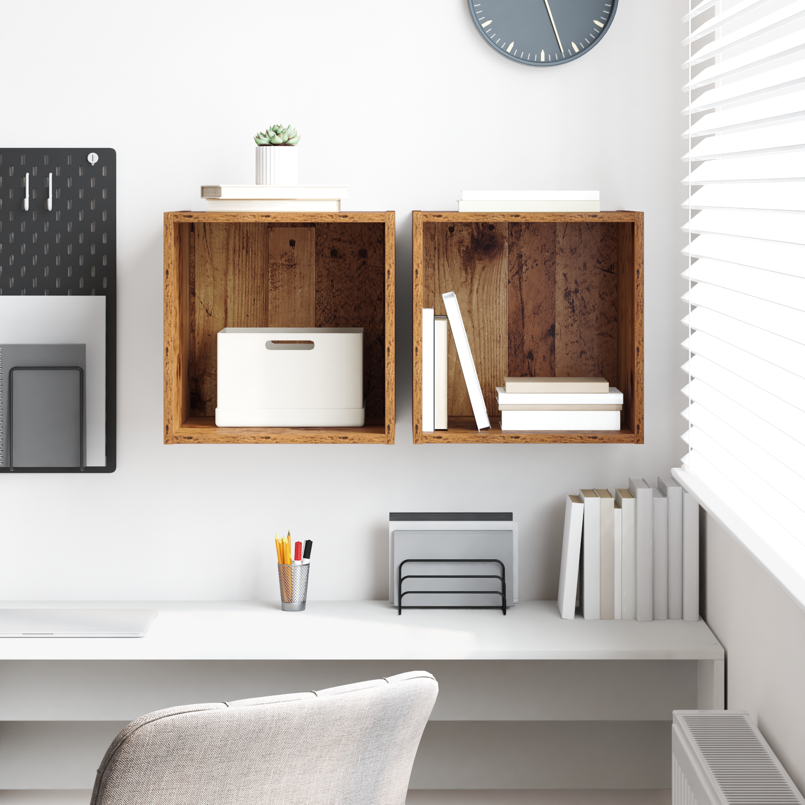 Wall Cabinets 2 pcs Old Wood 37x37x37 cm Engineered Wood