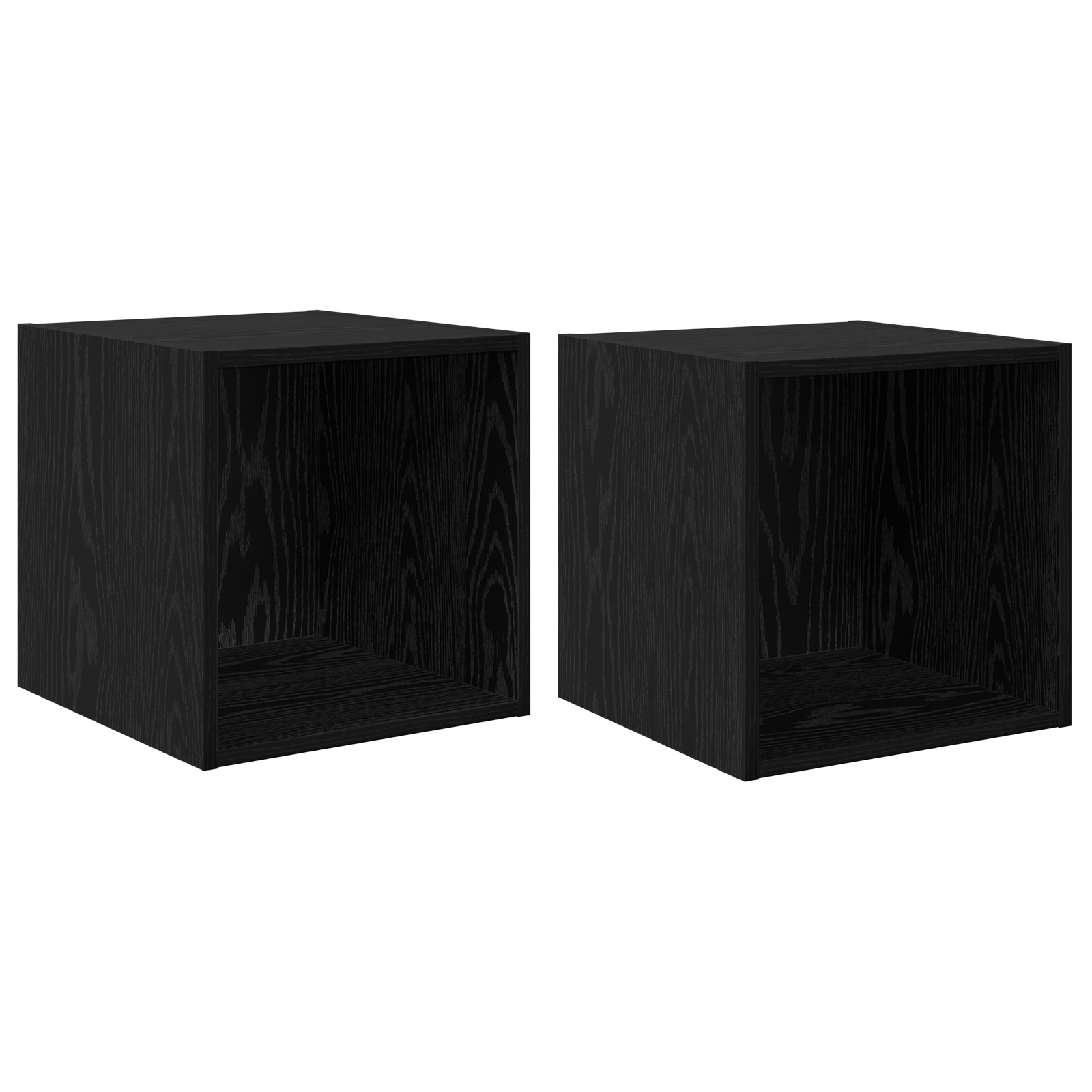 Wall Cabinets 2 pcs Black Oak 37x37x37 cm Engineered Wood - Image 2