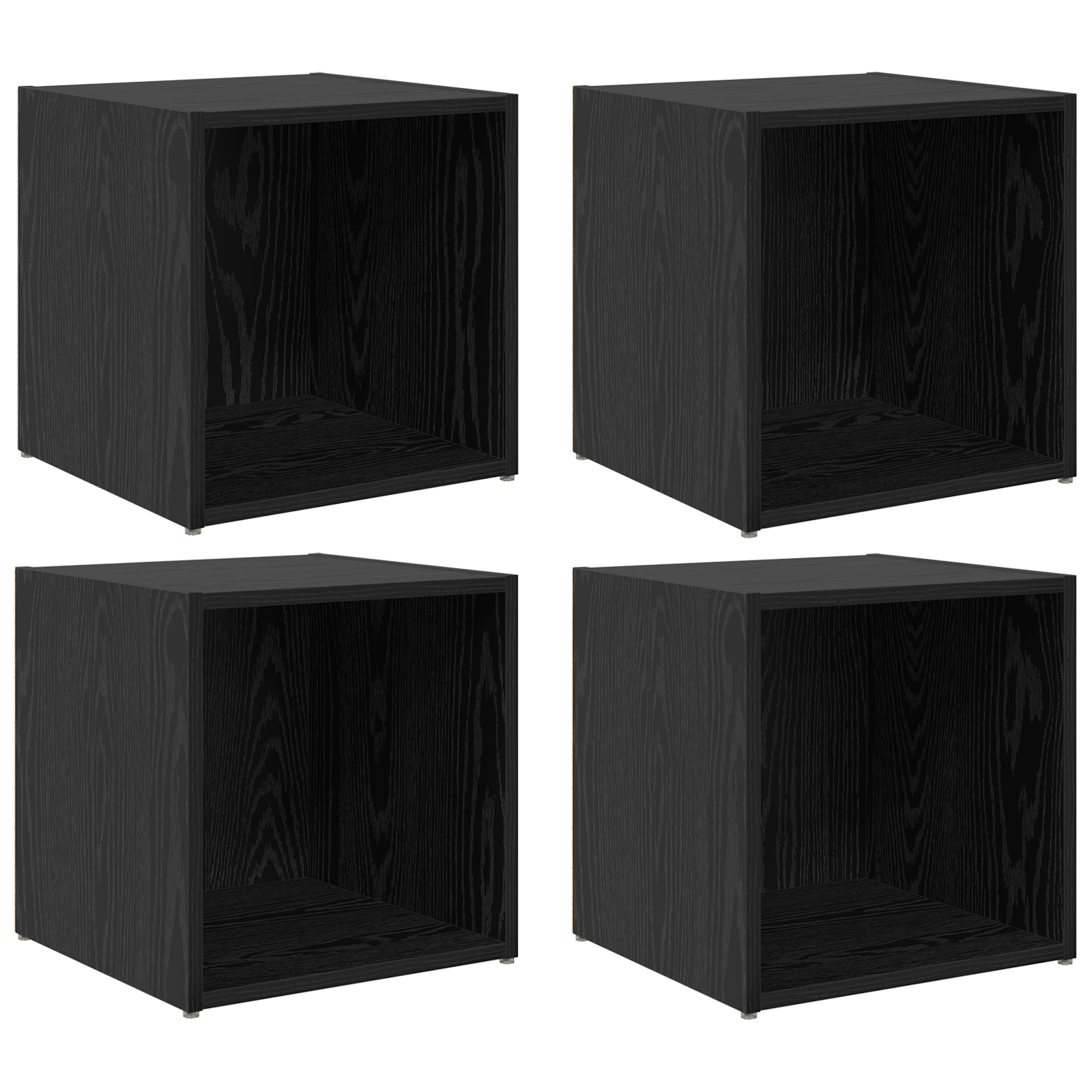  vidaXL Tévé szekrények - 4 db, fekete tölgy, 37x35x37 cm, műgyanta akciós termékkép 1