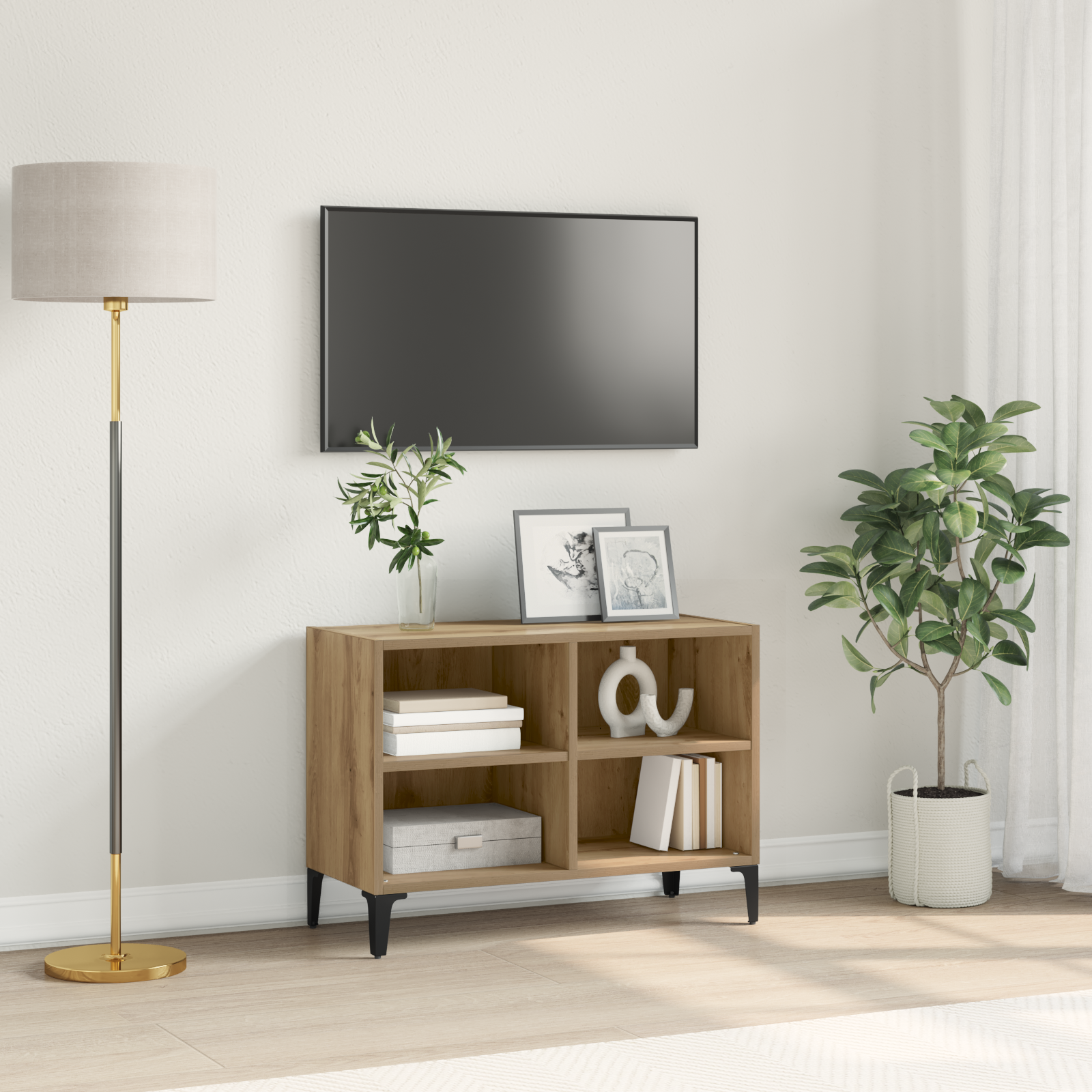 Thumbnail - vidaXL TV Stand Artisan Oak Artisan Oak Holzwerkstoff Mittel TV Stand