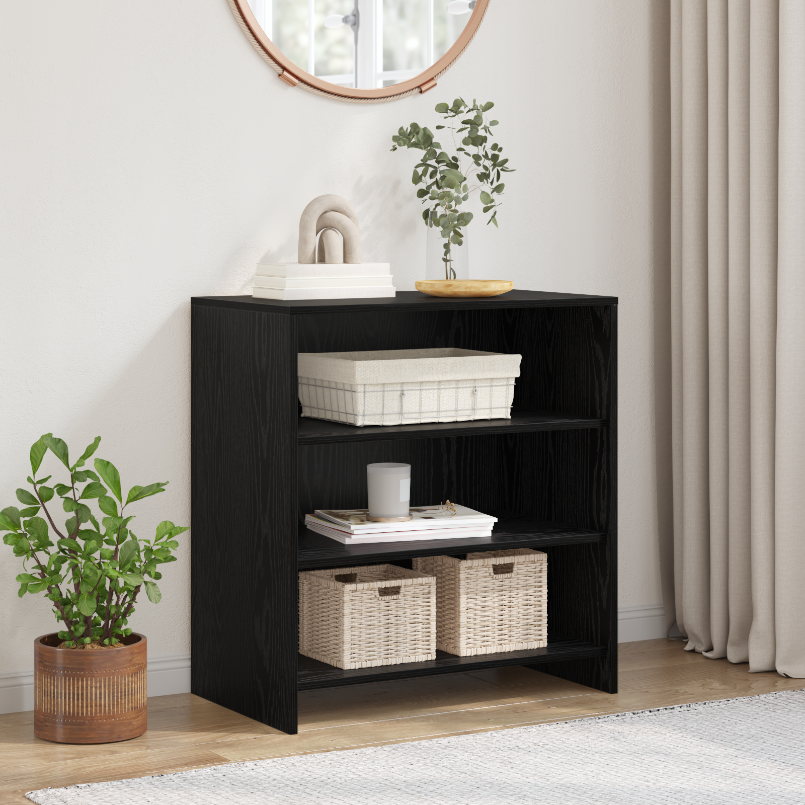 vidaXL Sideboard Schwarz 70 x 41 x 75 cm Holzwerkstoff