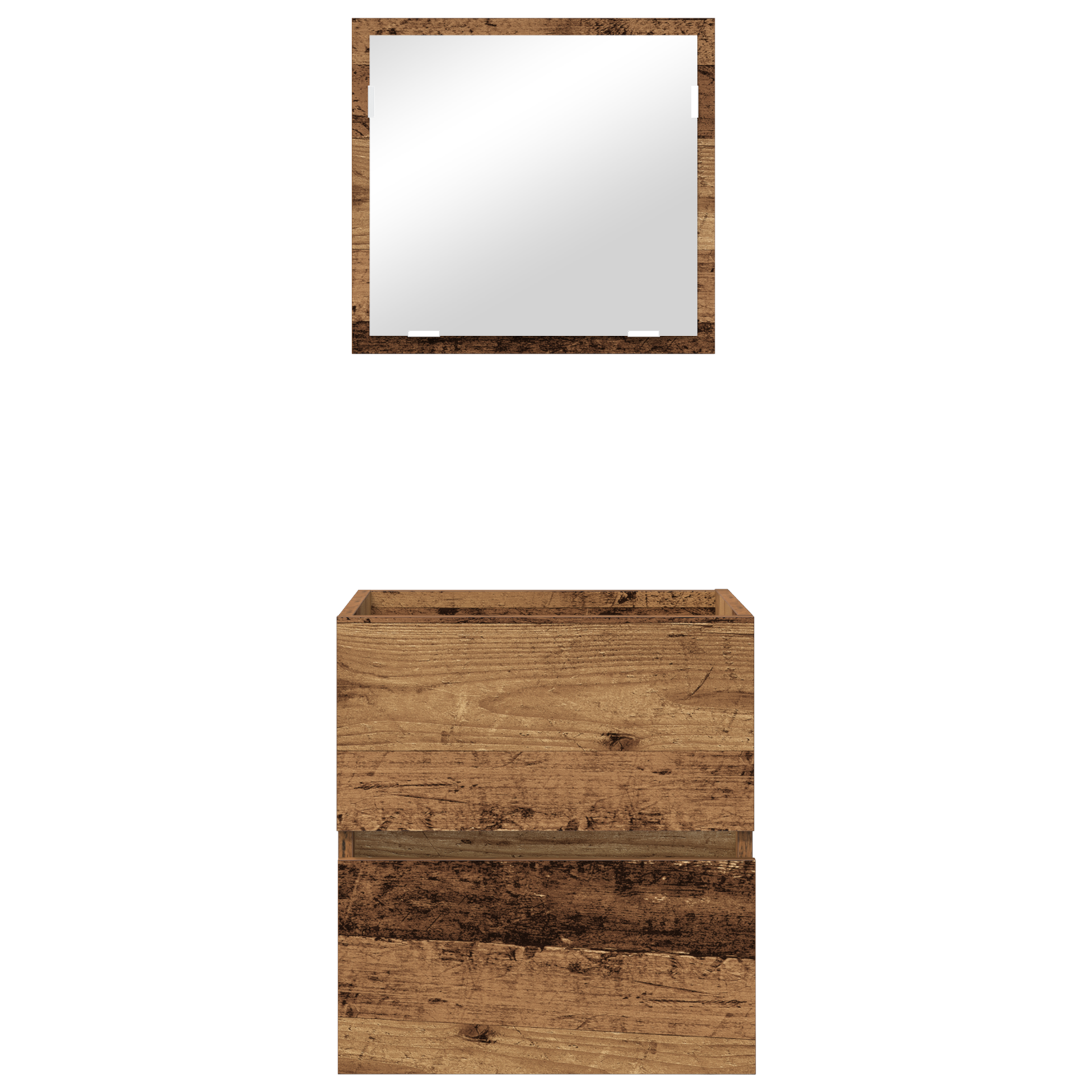 Bathroom Storage Cabinet Old Wood MDF with Wood Veneer Medium - Image 8