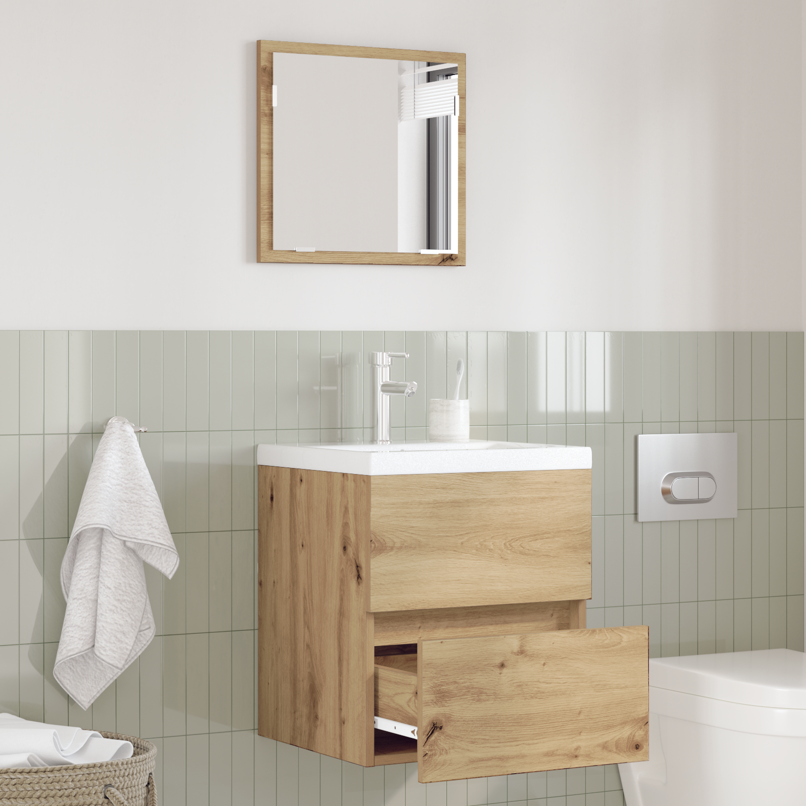 Bathroom Storage Cabinet Artisan Oak MDF Medium Storage