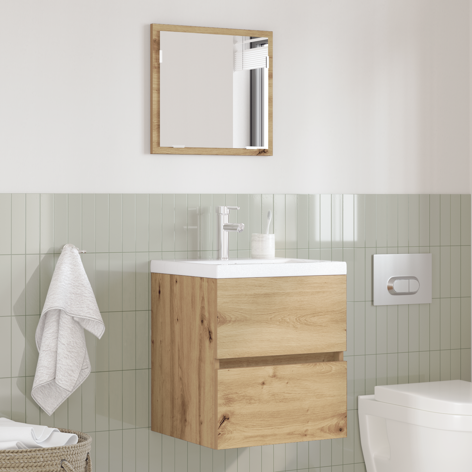 Bathroom Storage Cabinet Artisan Oak MDF Medium Storage - Image 4