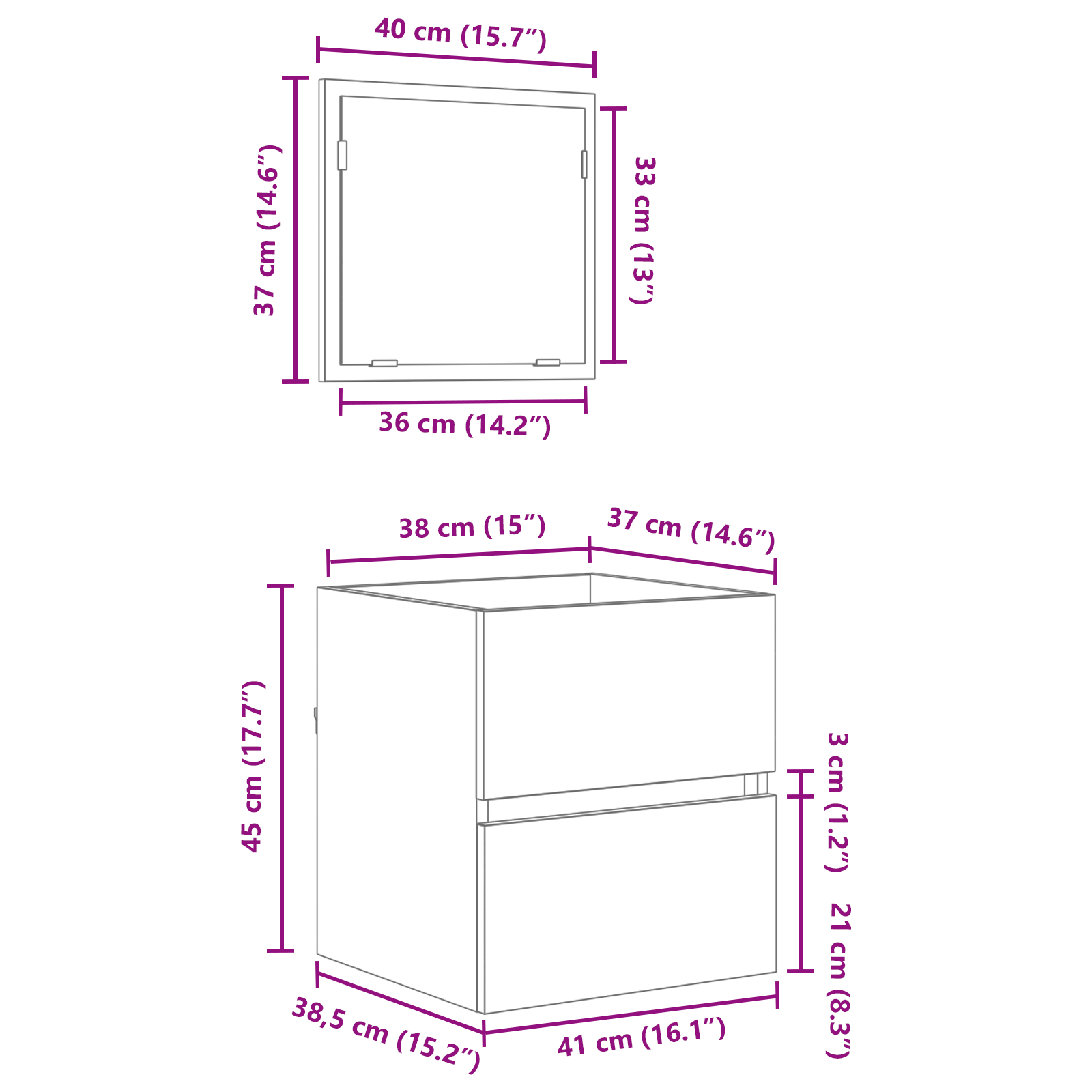 Bathroom Storage Cabinet - Black Oak Engineered Wood Standard - Image 10