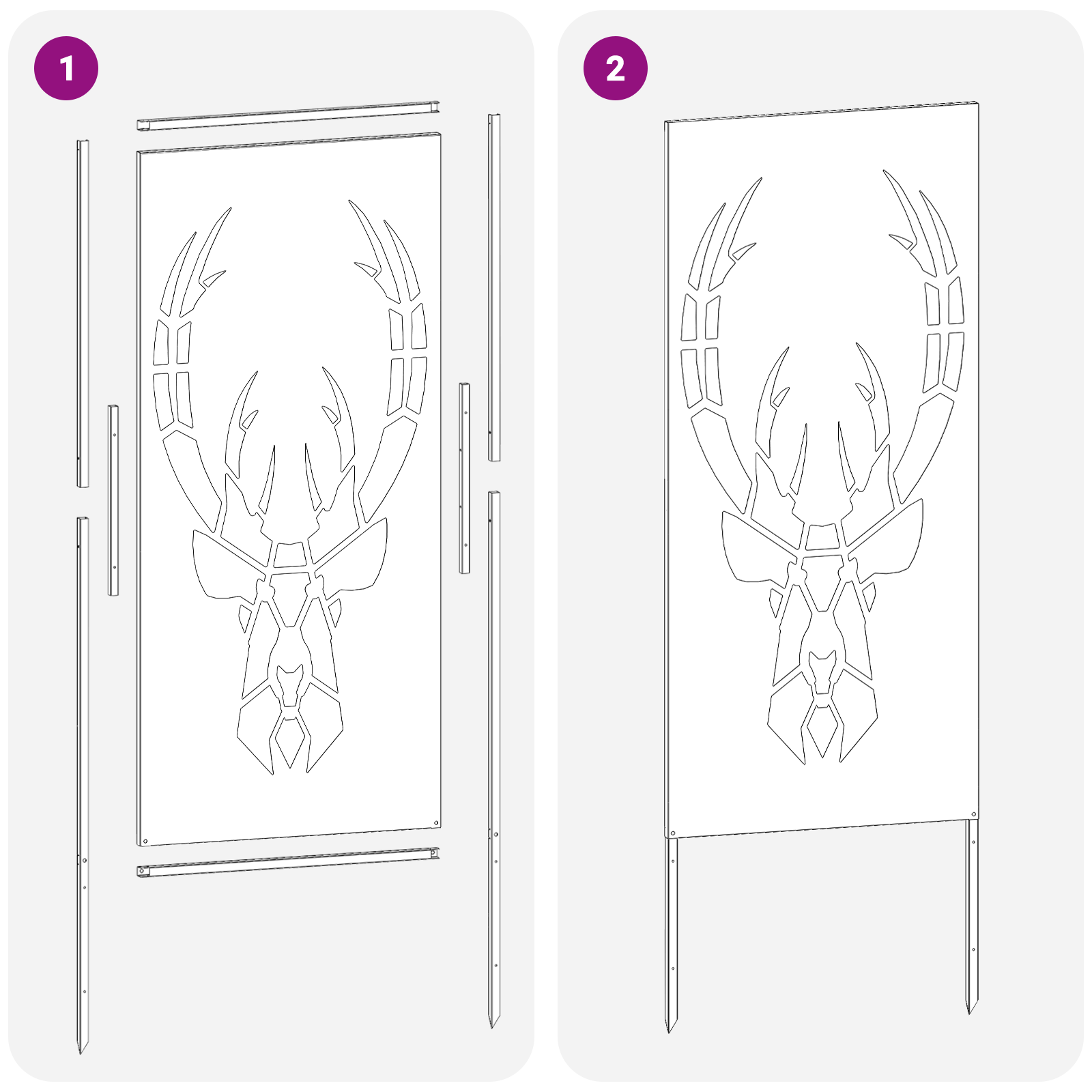 Tuin decoratief paneel Zilver 50 x 140 cm Roestvrij staal image 8