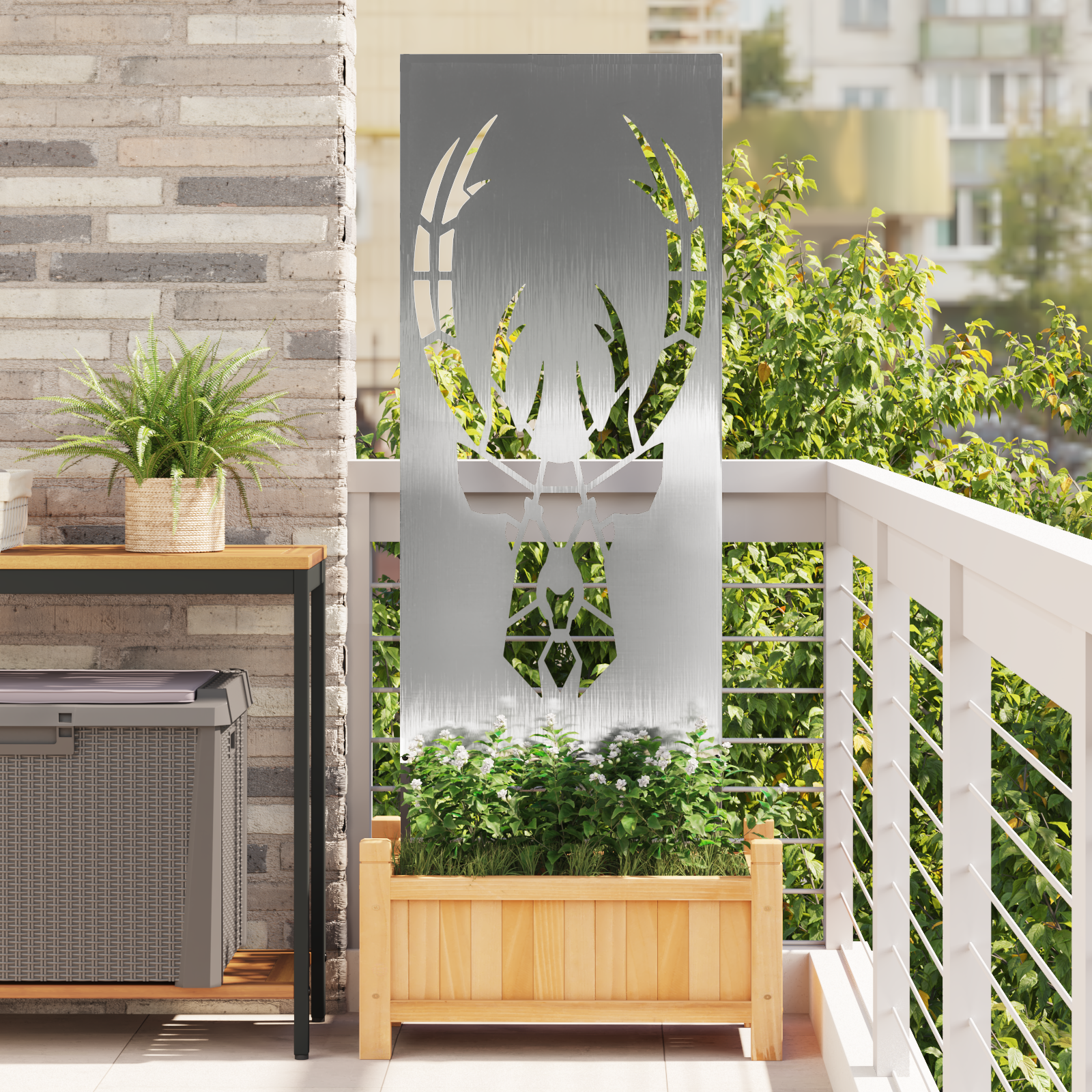 Tuin decoratief paneel Zilver 50 x 140 cm Roestvrij staal