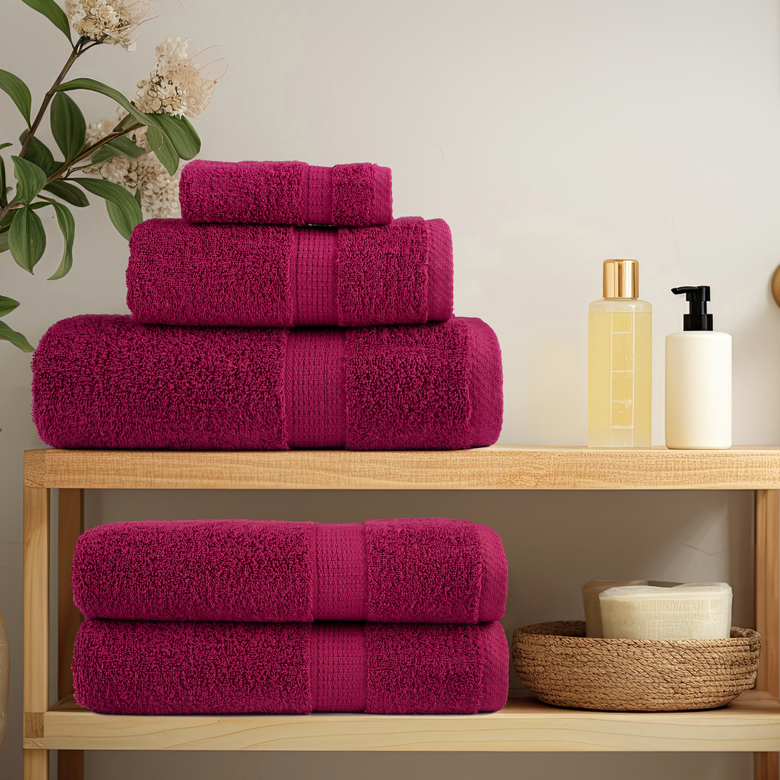 vidaXL Prosoape de spalare 10 pcs Bordo Bumbac