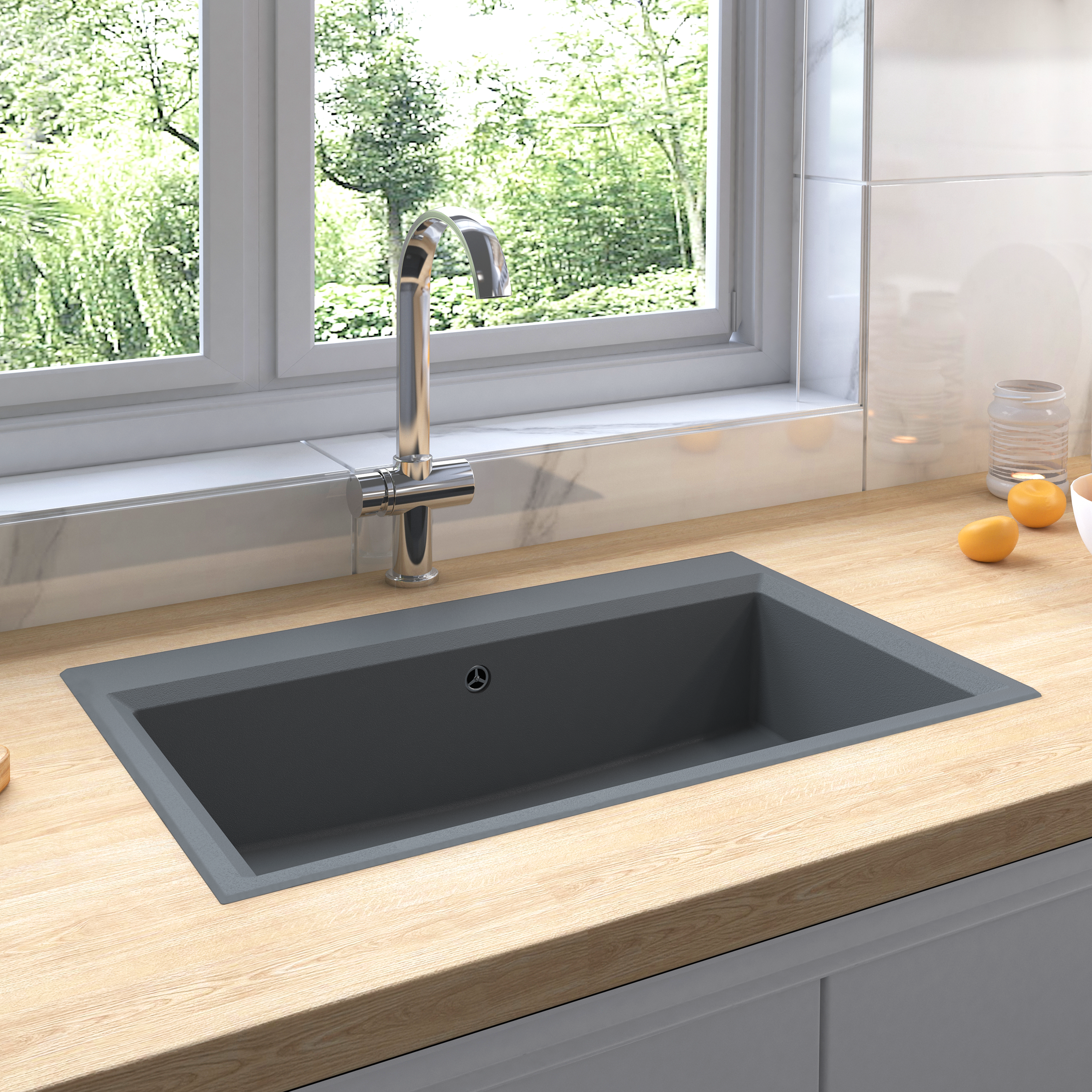 Kitchen Sink Grey 790x500x193 mm Granite