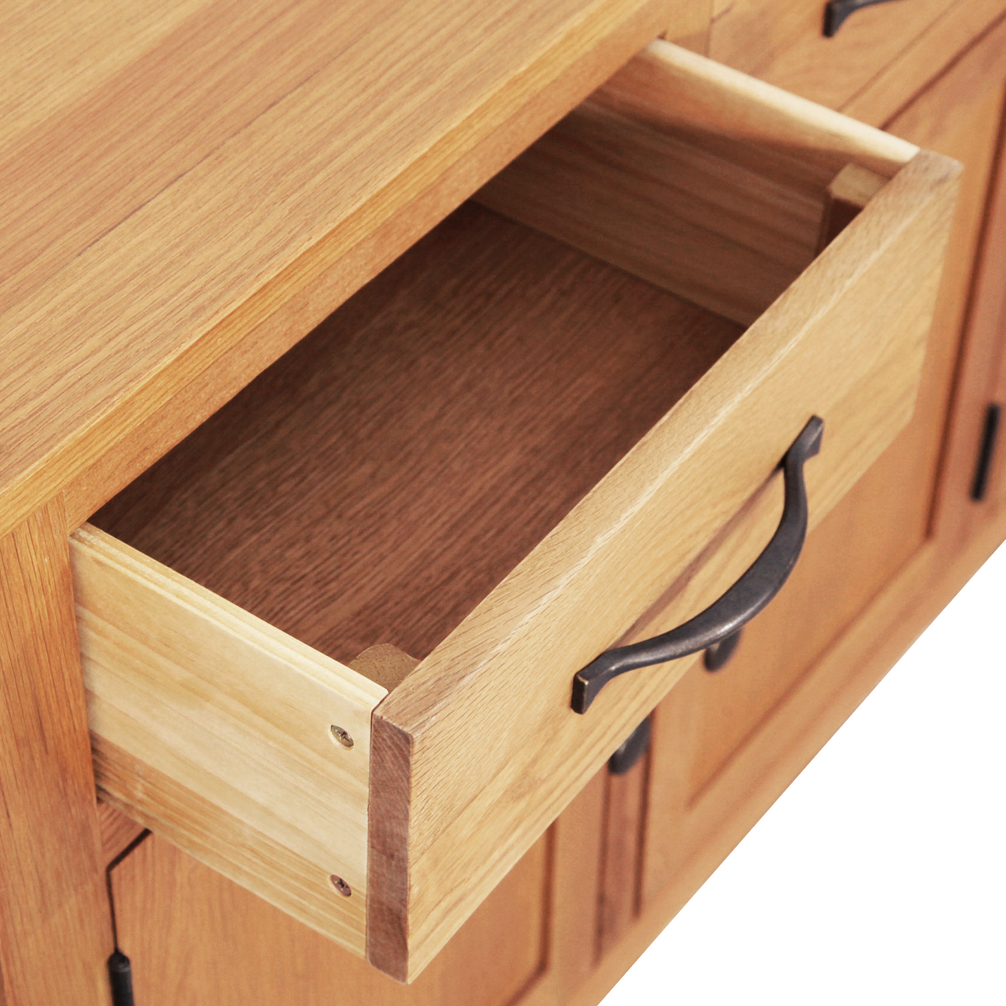 Dressoir Bruin 112 x 33.5 x 70 cm Massief eikenhout - Afbeelding 5