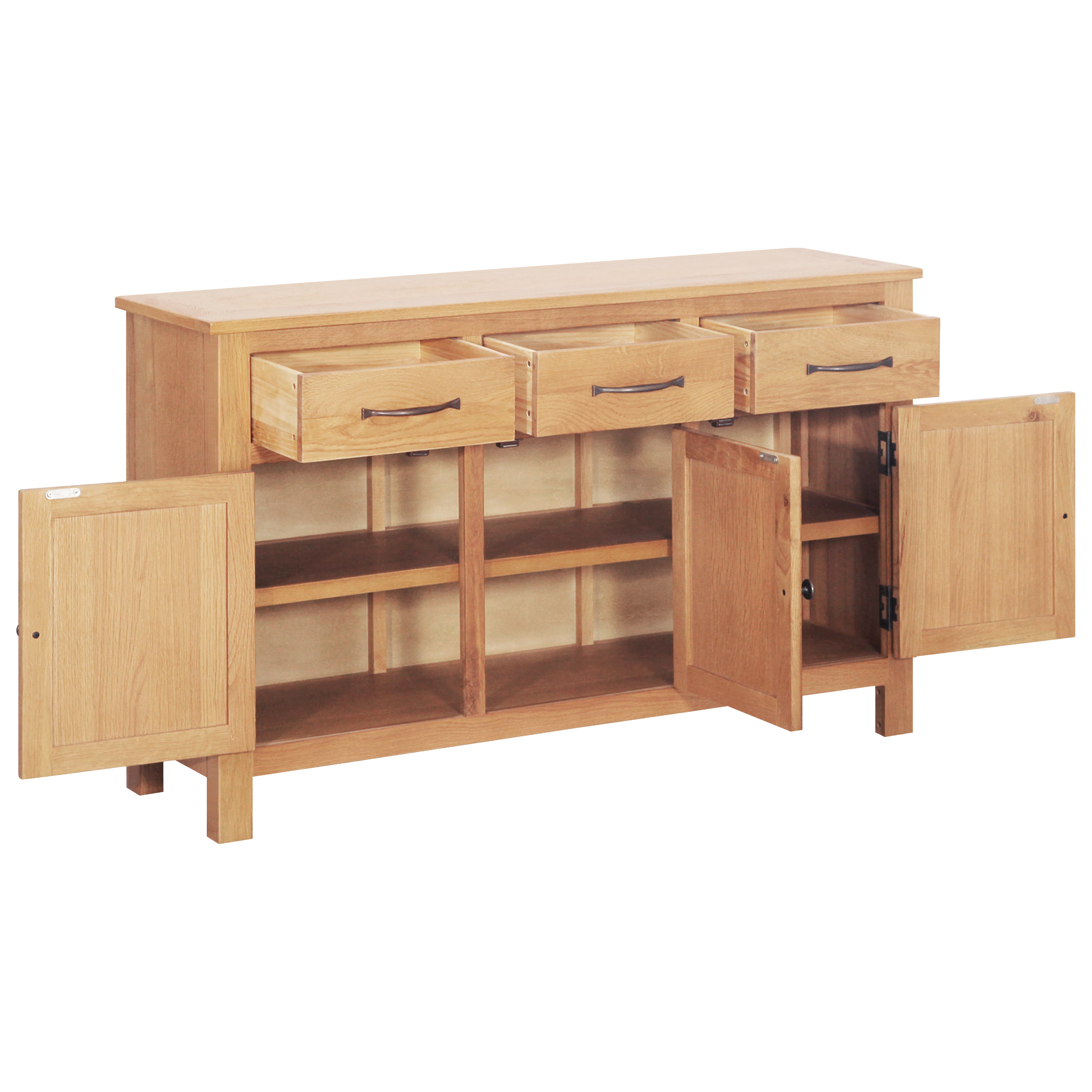 Dressoir Bruin 112 x 33.5 x 70 cm Massief eikenhout - Afbeelding 2