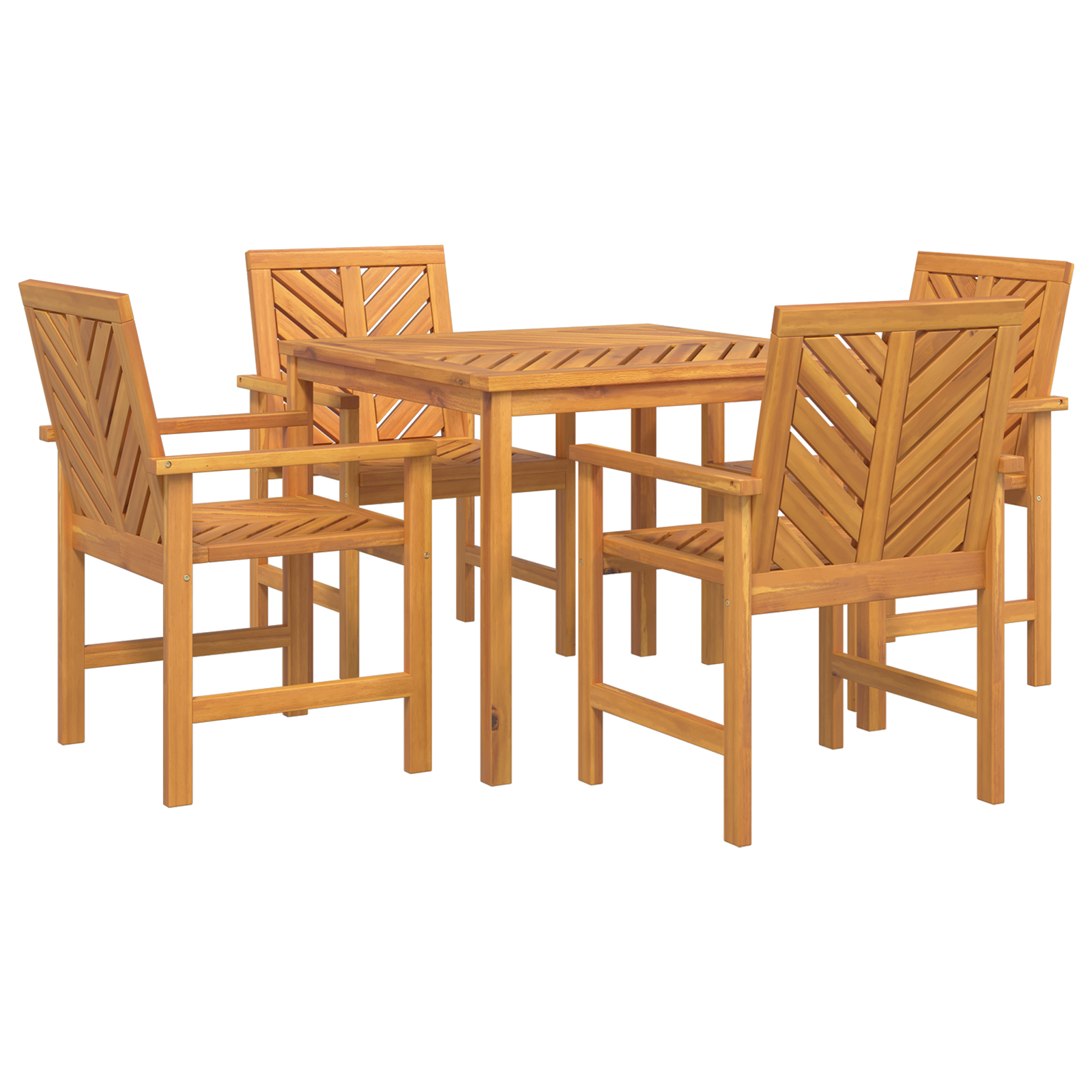 Tuin eettafelset 5 st Bruin Massief Acaciahout