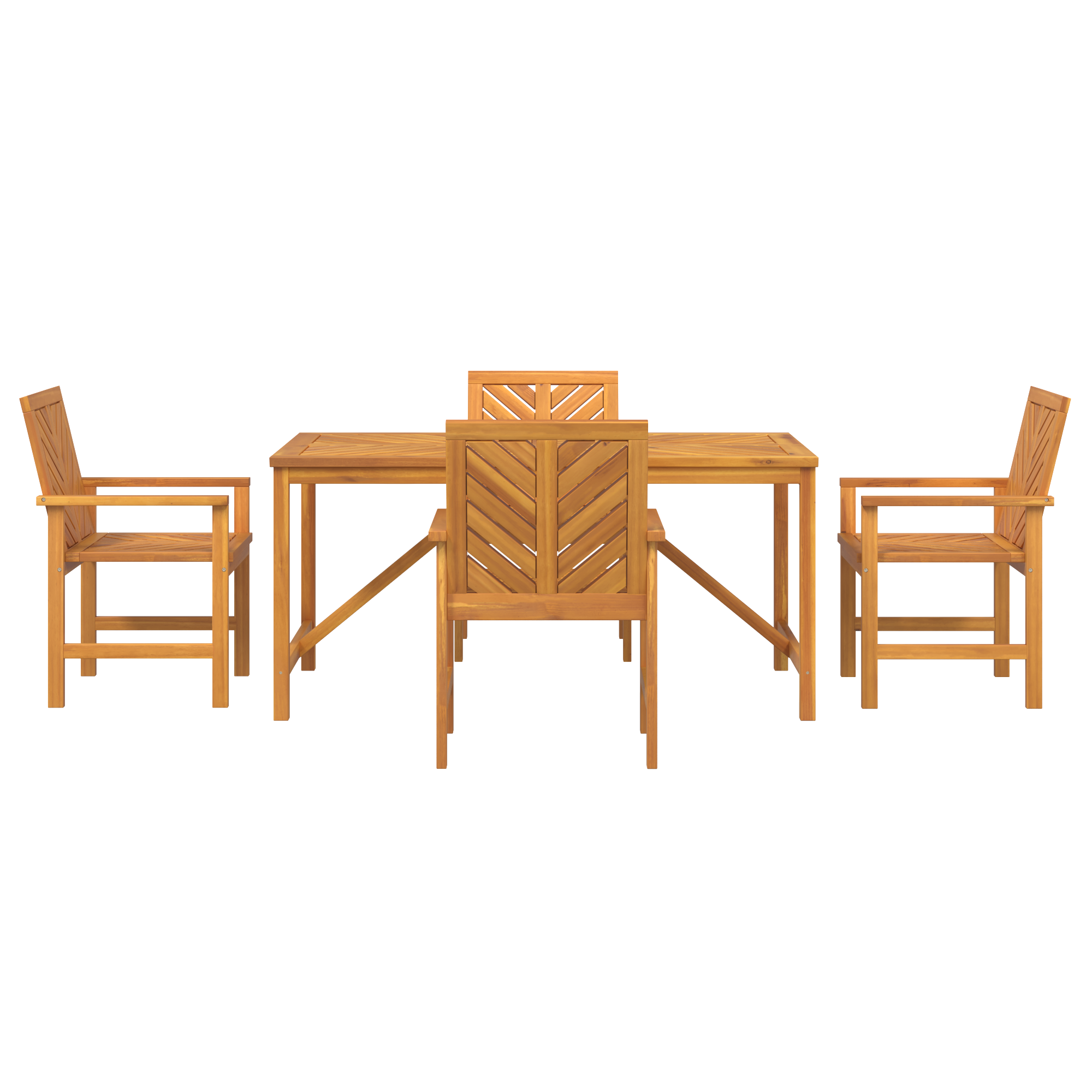 4 Piece Garden Dining Set Solid Wood Acacia - Image 7