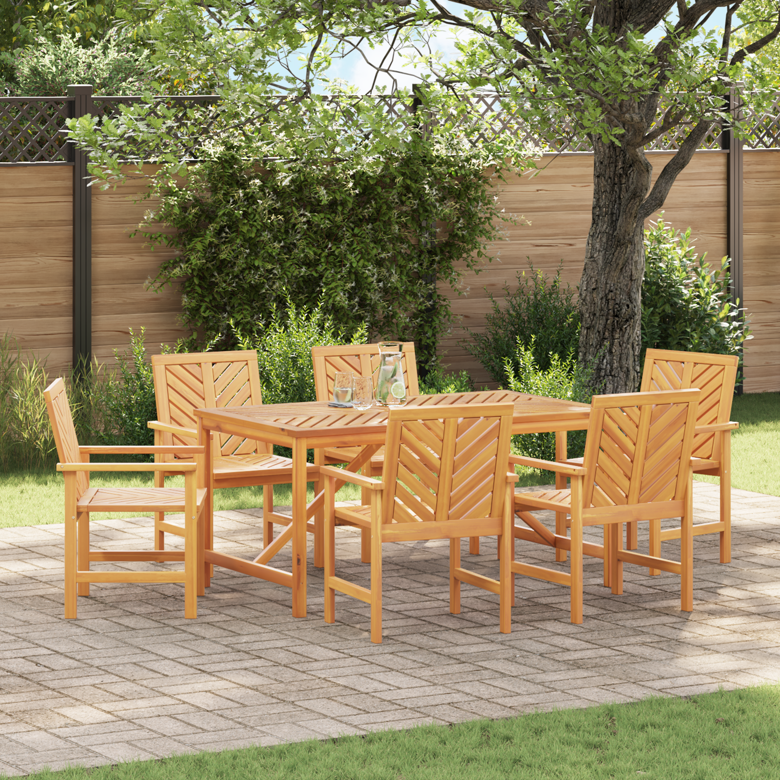 Thumbnail - vidaXL 6-teiliges Garten Esszimmer Set aus Massivholz Akazie