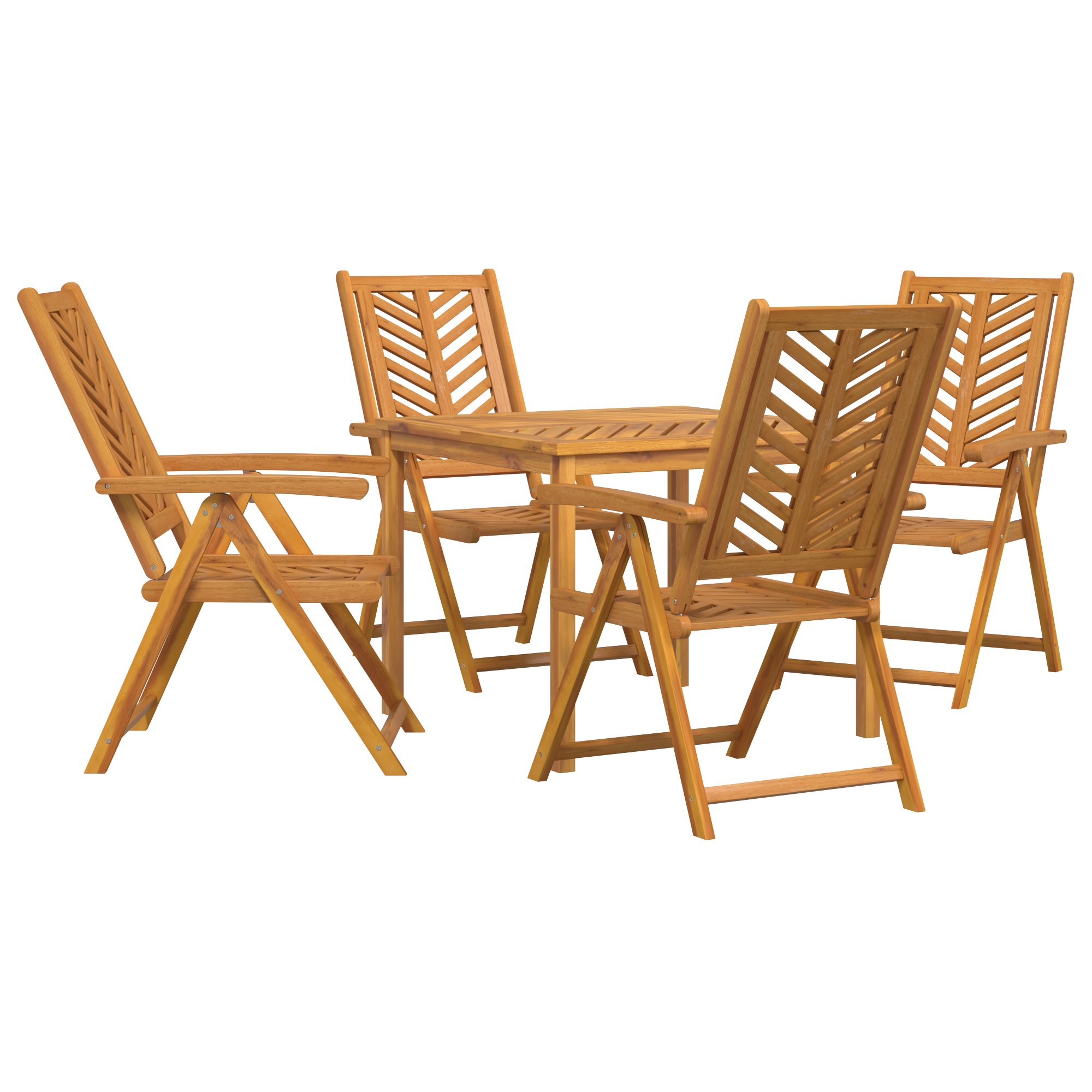 Tuin eettafelset 5 st Bruin Massief Acaciahout