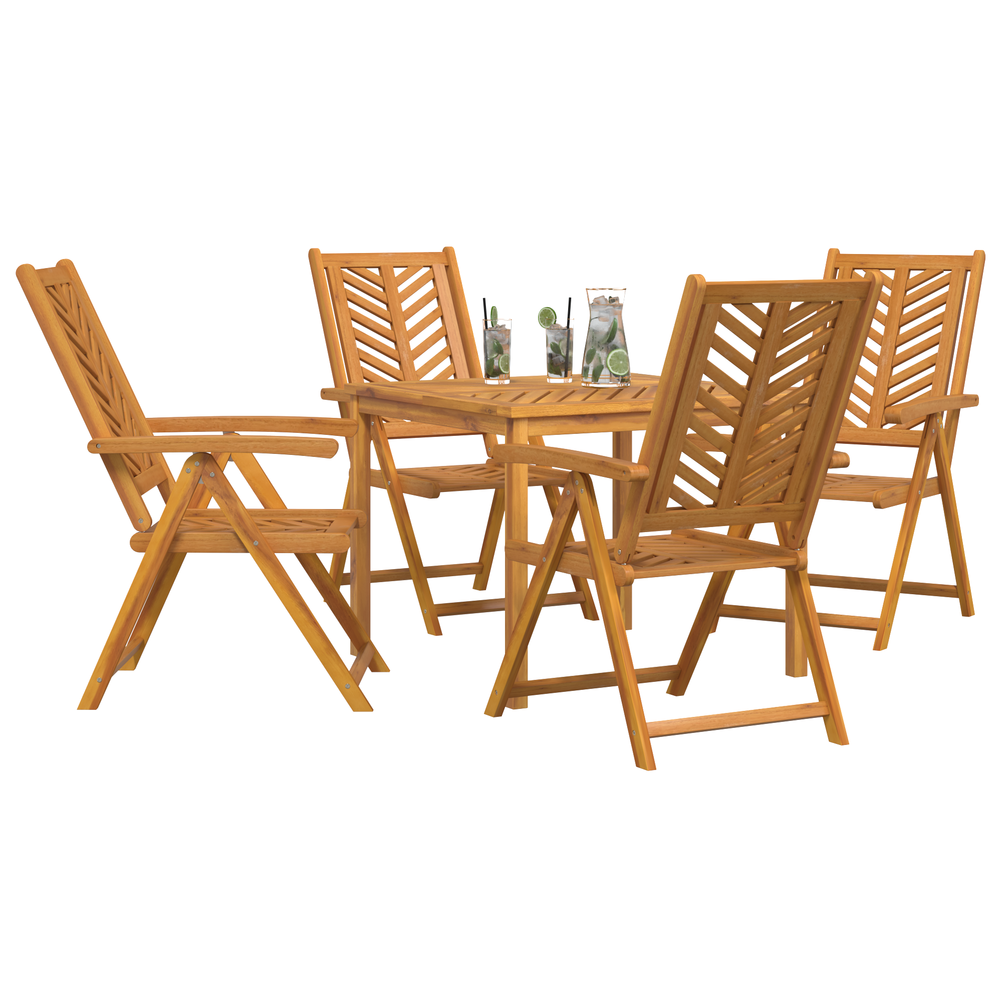 Tuin eettafelset 5 st Bruin Massief Acaciahout