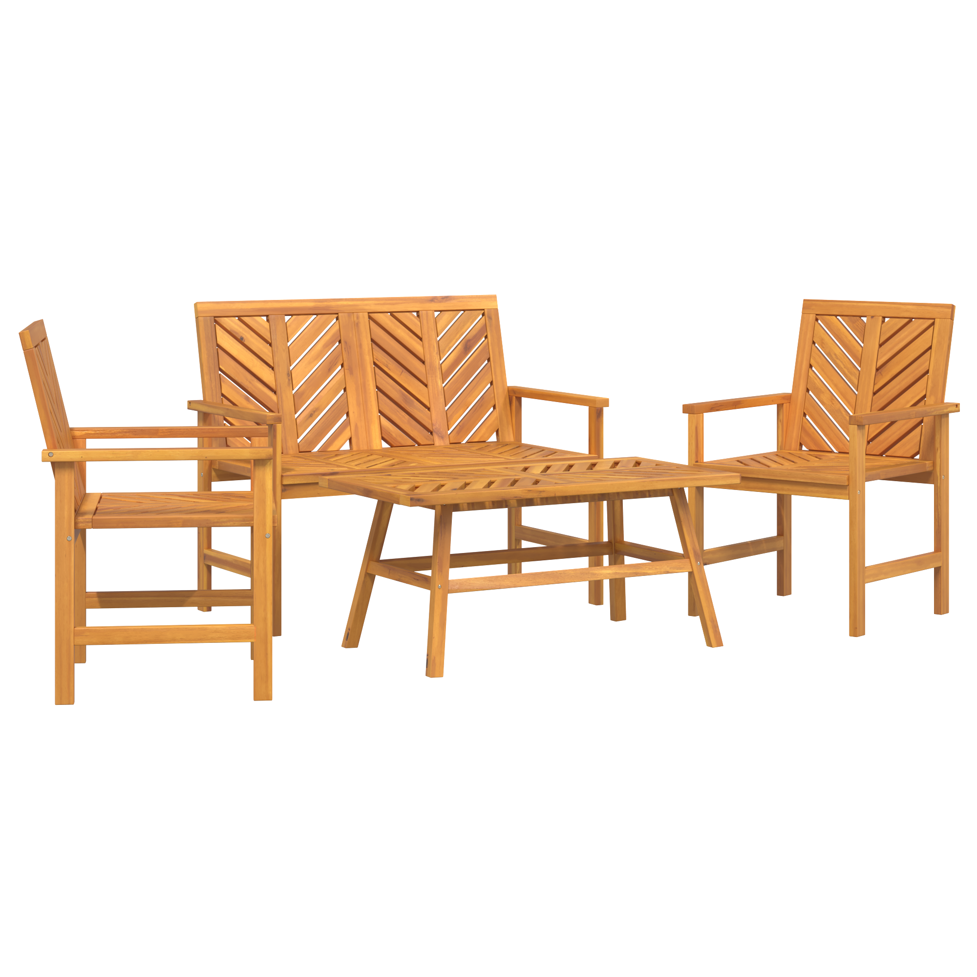 4 Piece Garden Lounge Set Solid Wood Acacia - Image 2