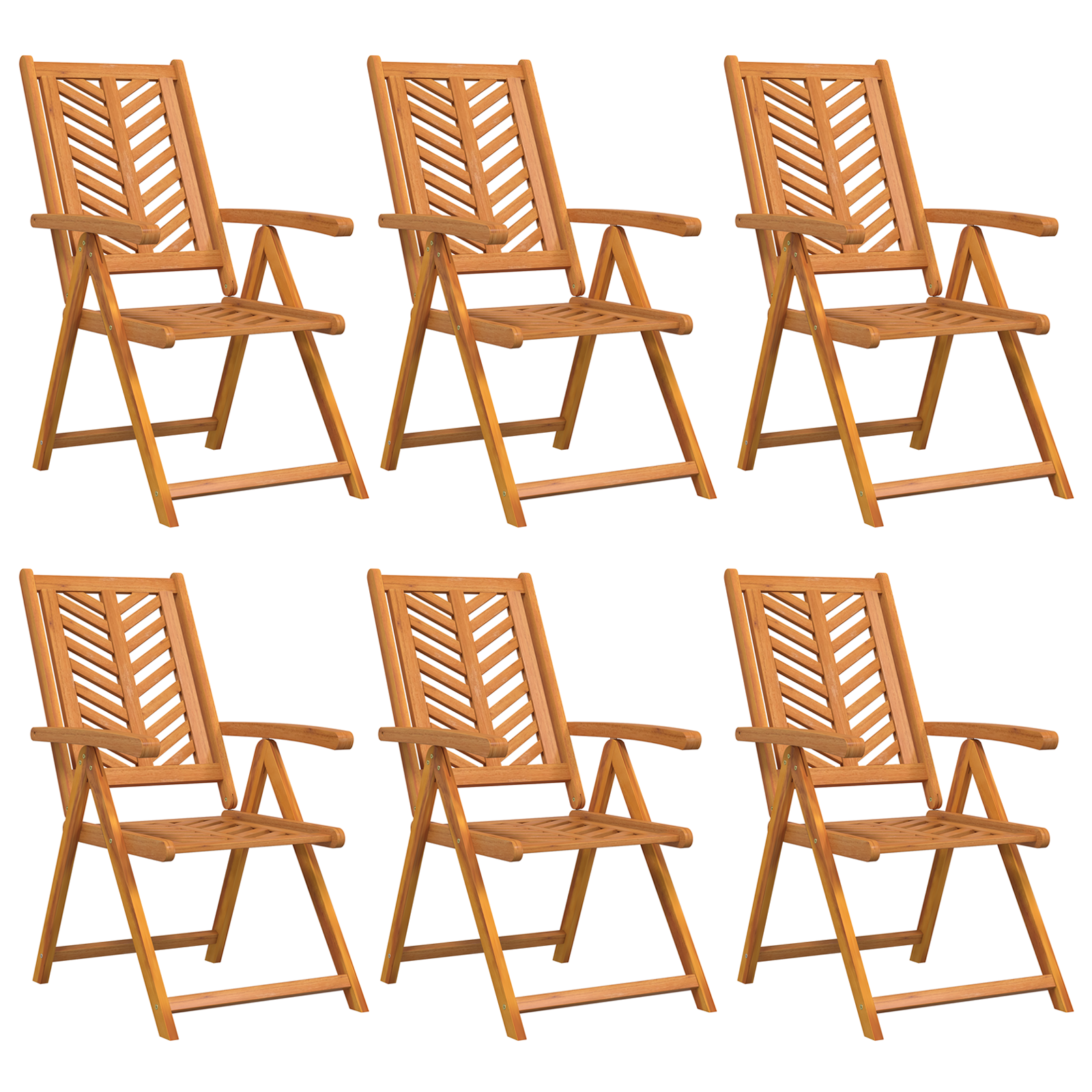 Reclining Garden Chairs 6 pcs Solid Wood Acacia - Image 2