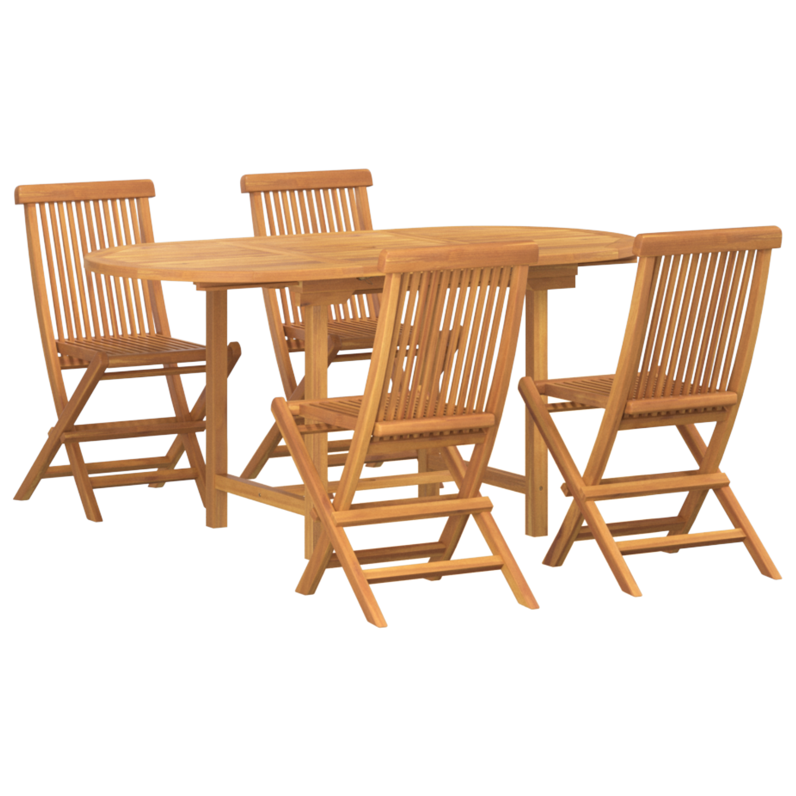 5 Piece Garden Dining Set Solid Wood Teak - Image 2