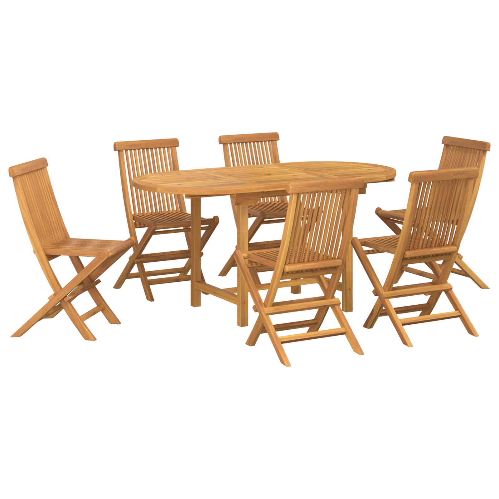 7 Piece Garden Dining Set Solid Wood Teak - Image 2