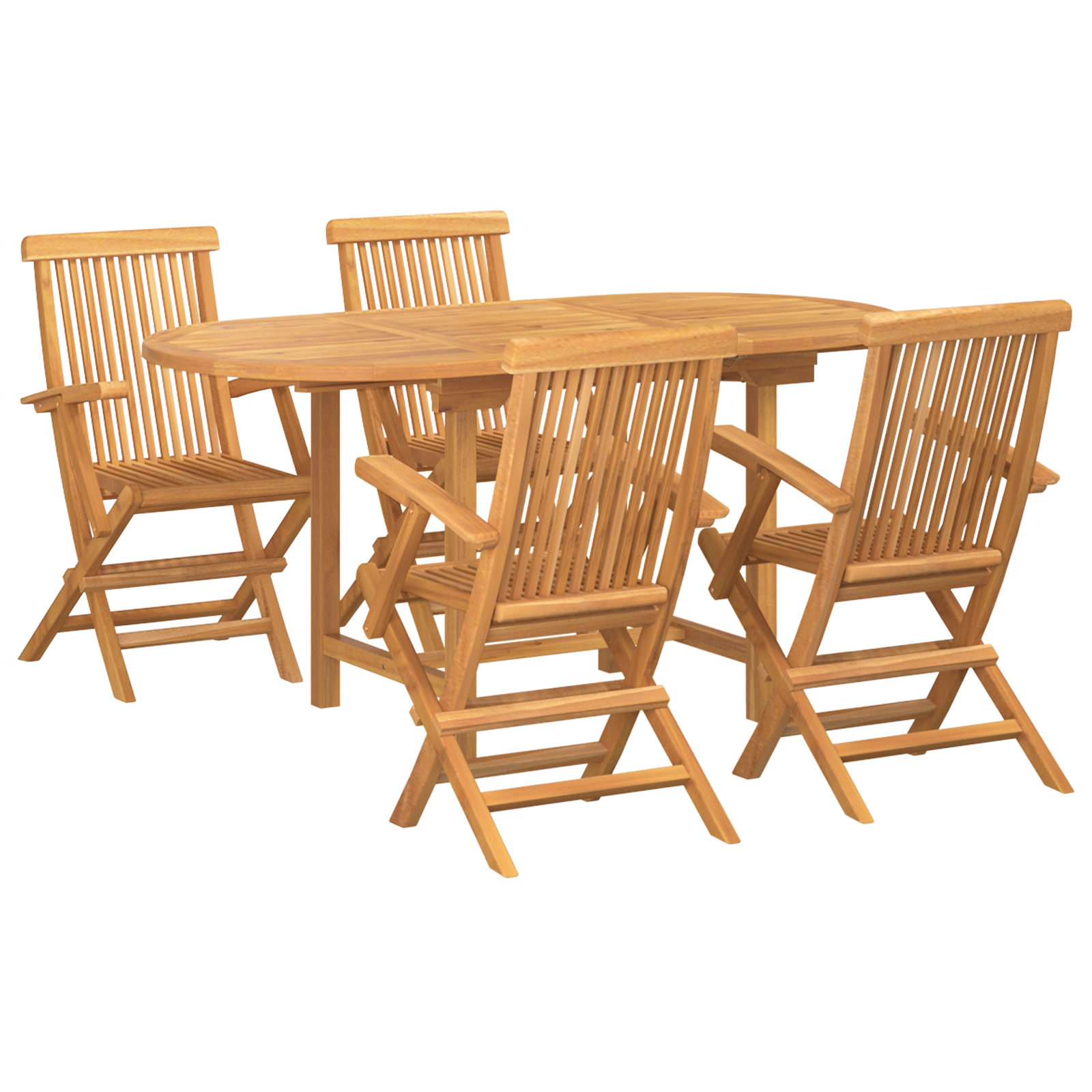 5 Piece Garden Dining Set Solid Wood Teak - Image 2