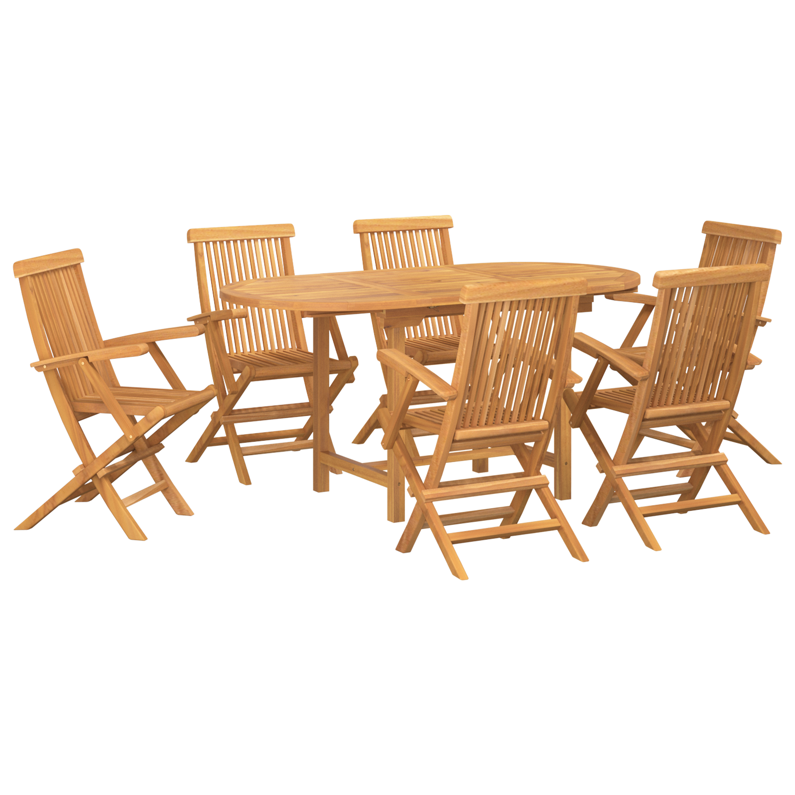7 Piece Garden Dining Set Solid Wood Teak - Image 2