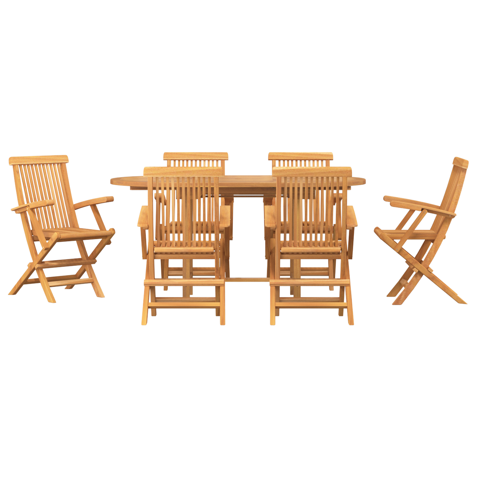 7 Piece Garden Dining Set Solid Wood Teak - Image 8