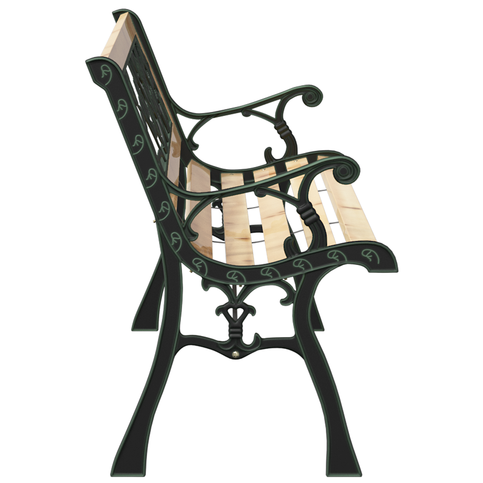 Garden Bench with Rose Patterned Backrest 116 cm Wood - Image 5