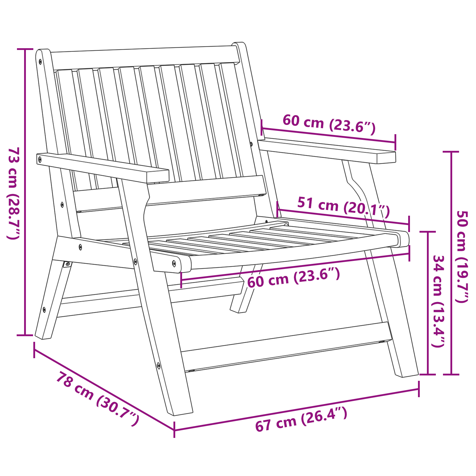 Garden Chairs with Table 3 pcs Solid Wood Acacia - Image 10