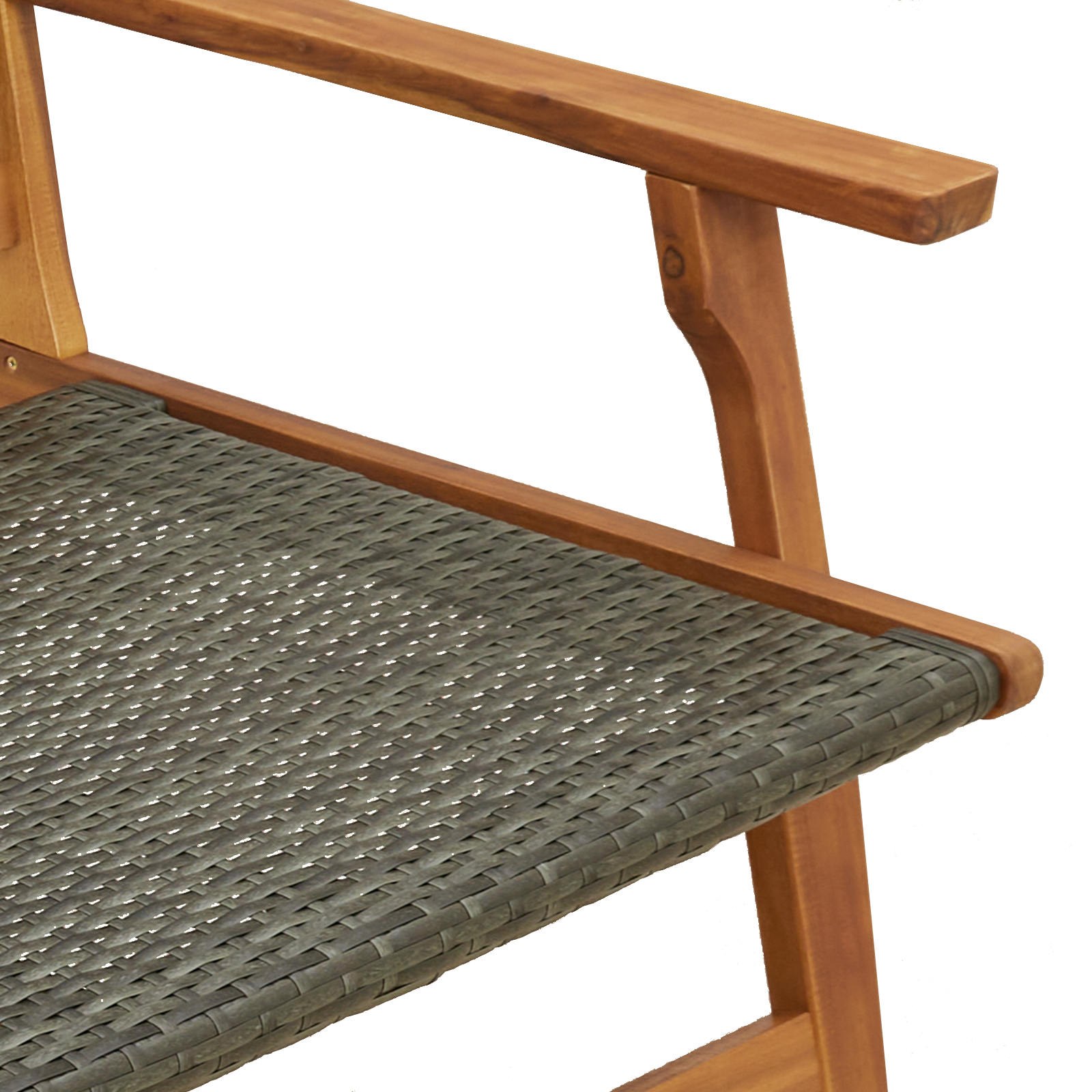 Garden Chairs with Table Set - 3 Pieces in Grey Solid Acacia Wood - Image 8