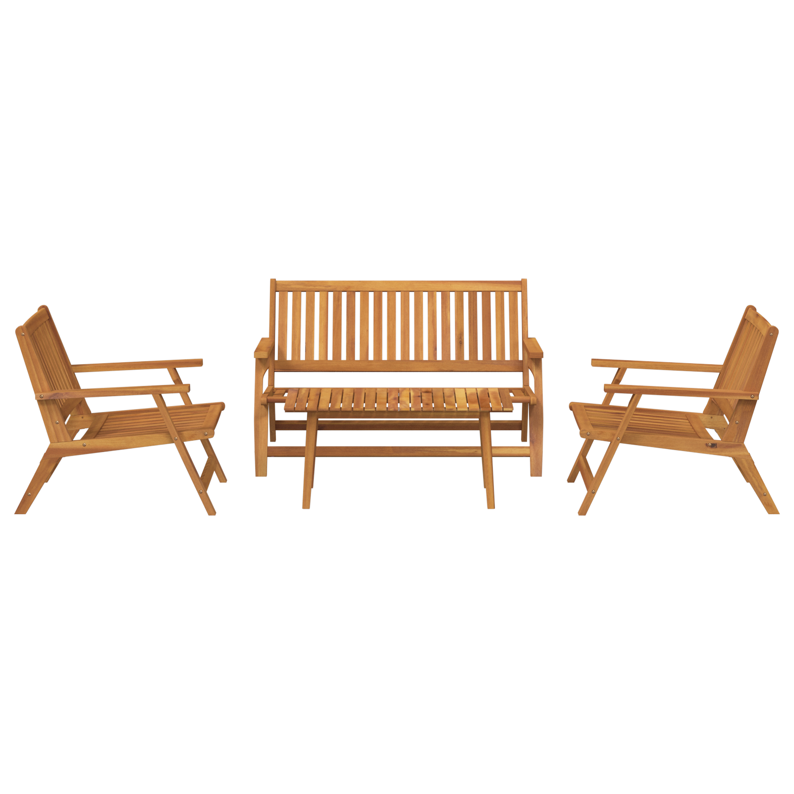 Garden Chairs with Table 4 pcs Solid Wood Acacia - Image 5