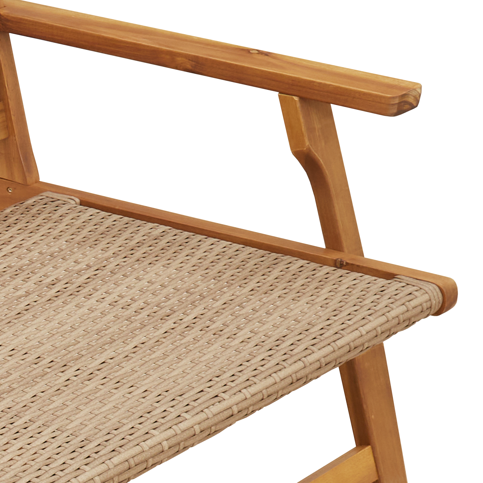 Градински столове с маса 3 бр Бежово Масивна акациева дървесина - Image 8