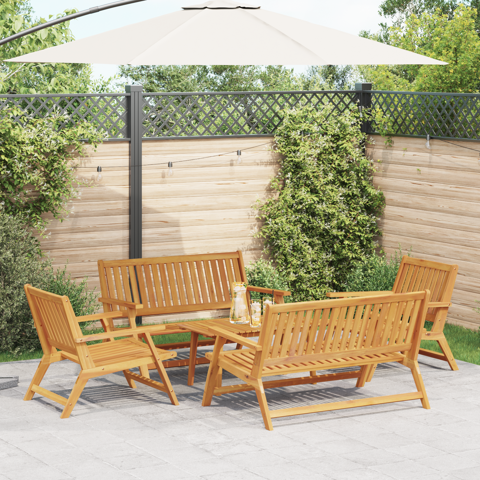 Tuinstoelen met Tafel 5-delig Massief Hout Acacia