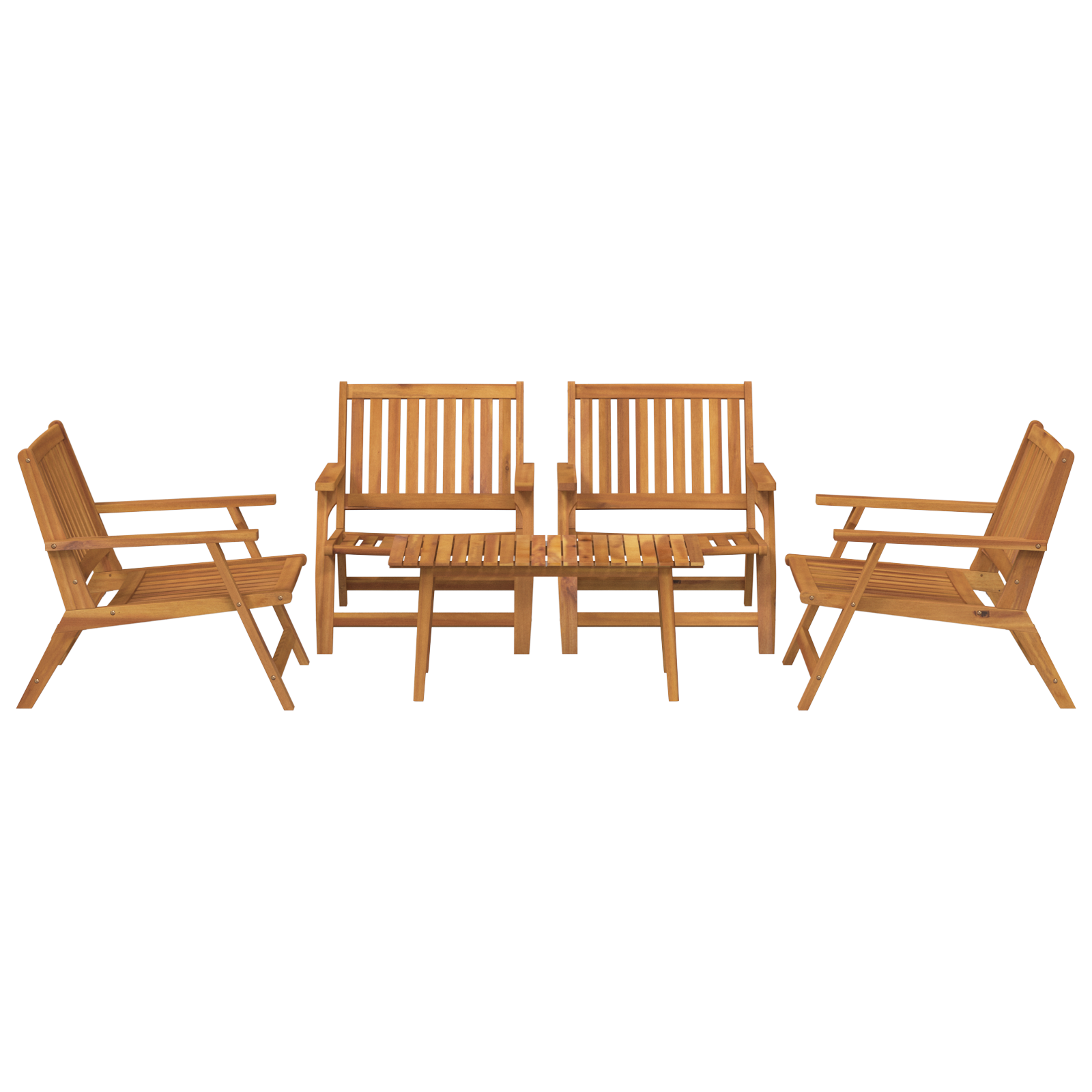 Garden Chairs with Table 5 pcs Solid Wood Acacia - Image 5