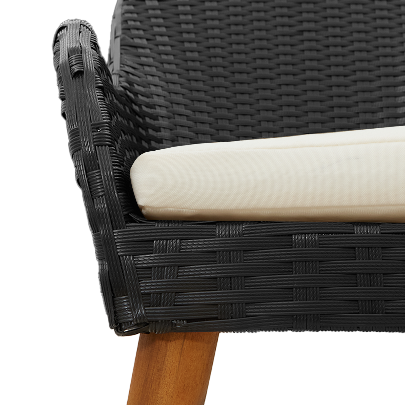 9 Piece Garden Dining Set Black Poly Rattan - Image 11