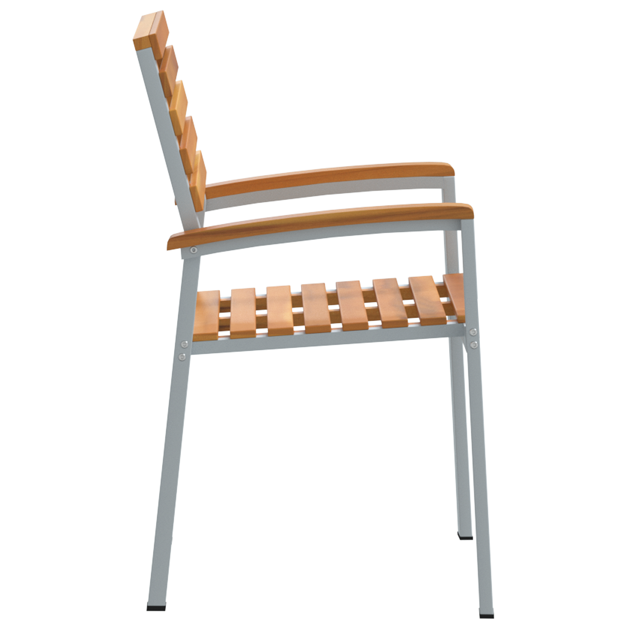 Stackable Garden Chairs 6 pcs Solid Wood Acacia and Metal - Image 6