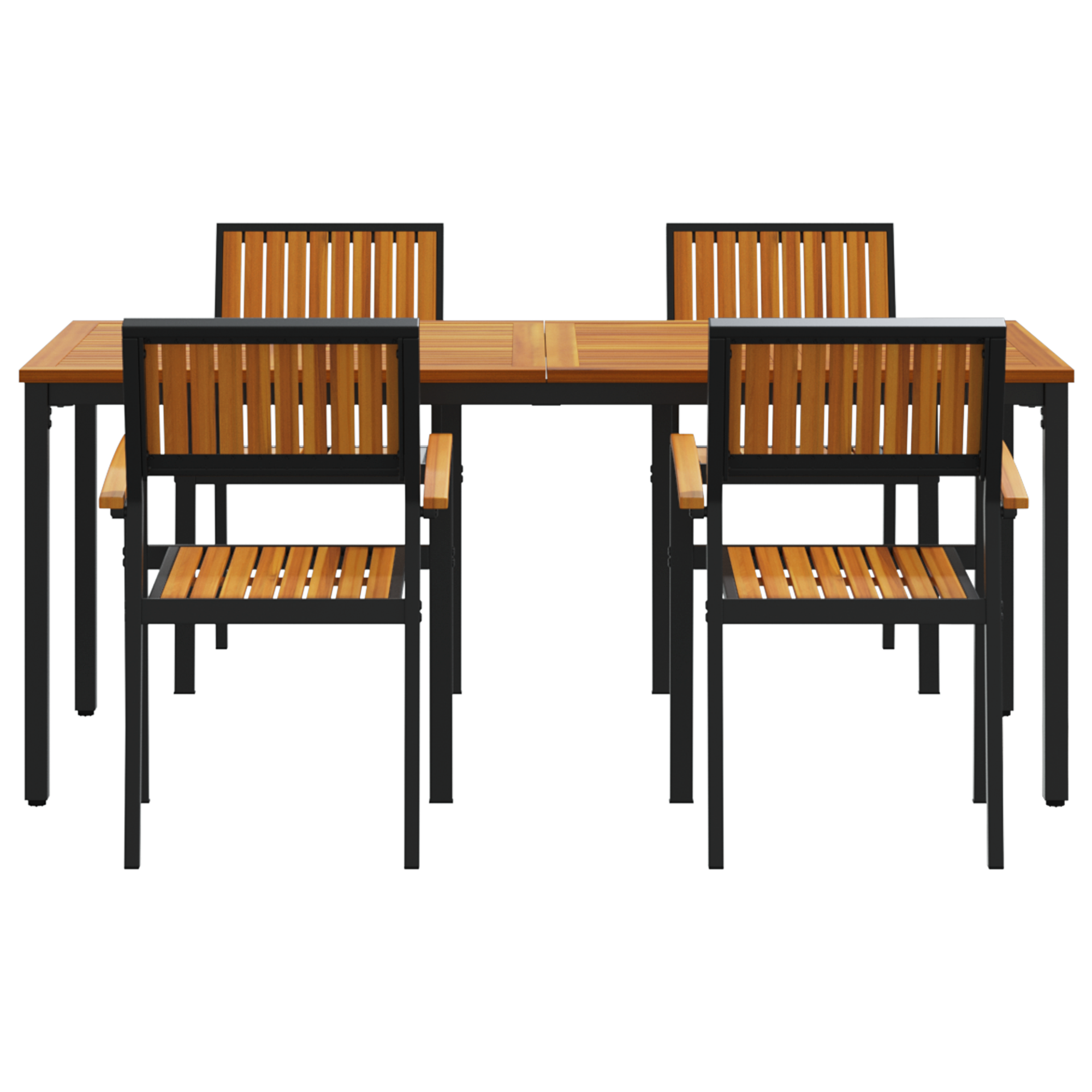 5 Piece Garden Dining Set Solid Wood Acacia and Metal - Image 7