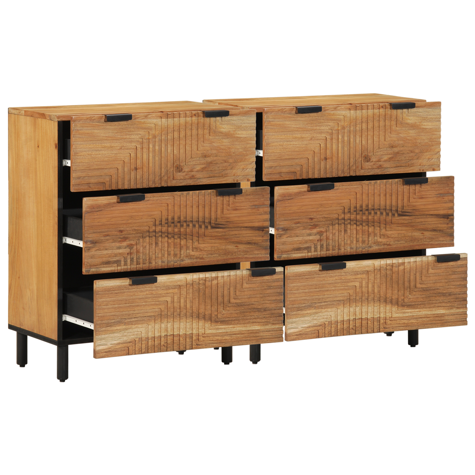 Sideboards 2 pcs Brown 60x33x75 cm Solid Wood Acacia - Image 2
