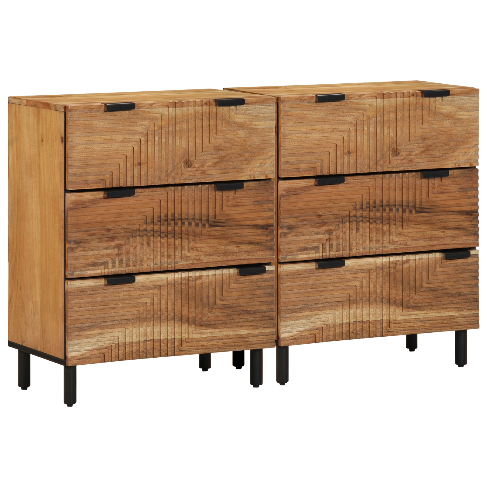 Sideboards 2 stuks Bruin 60x33x75 cm Massief Houten Acacia