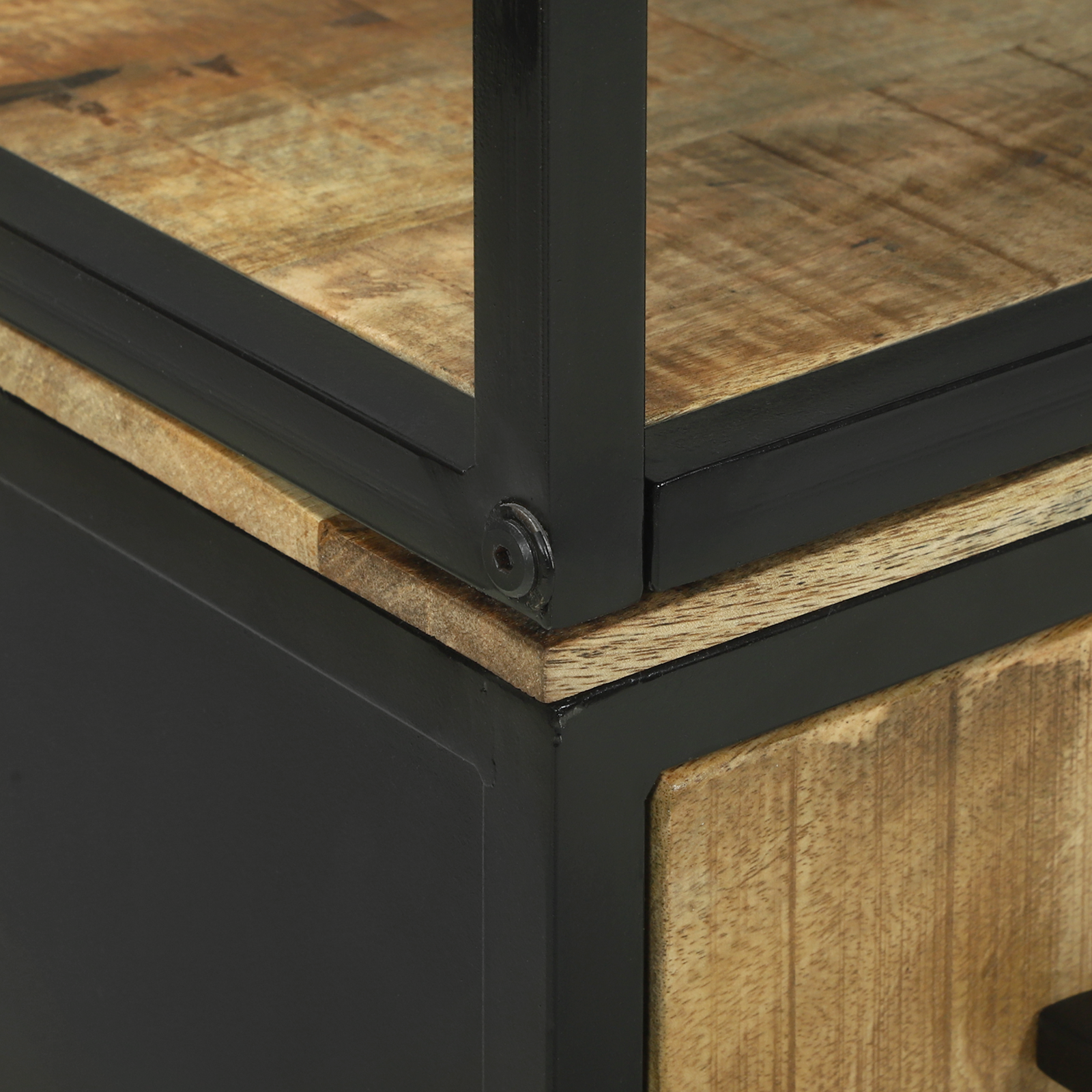 Highboard 70x35x180 cm Solid Rough Wood Mango - Image 8